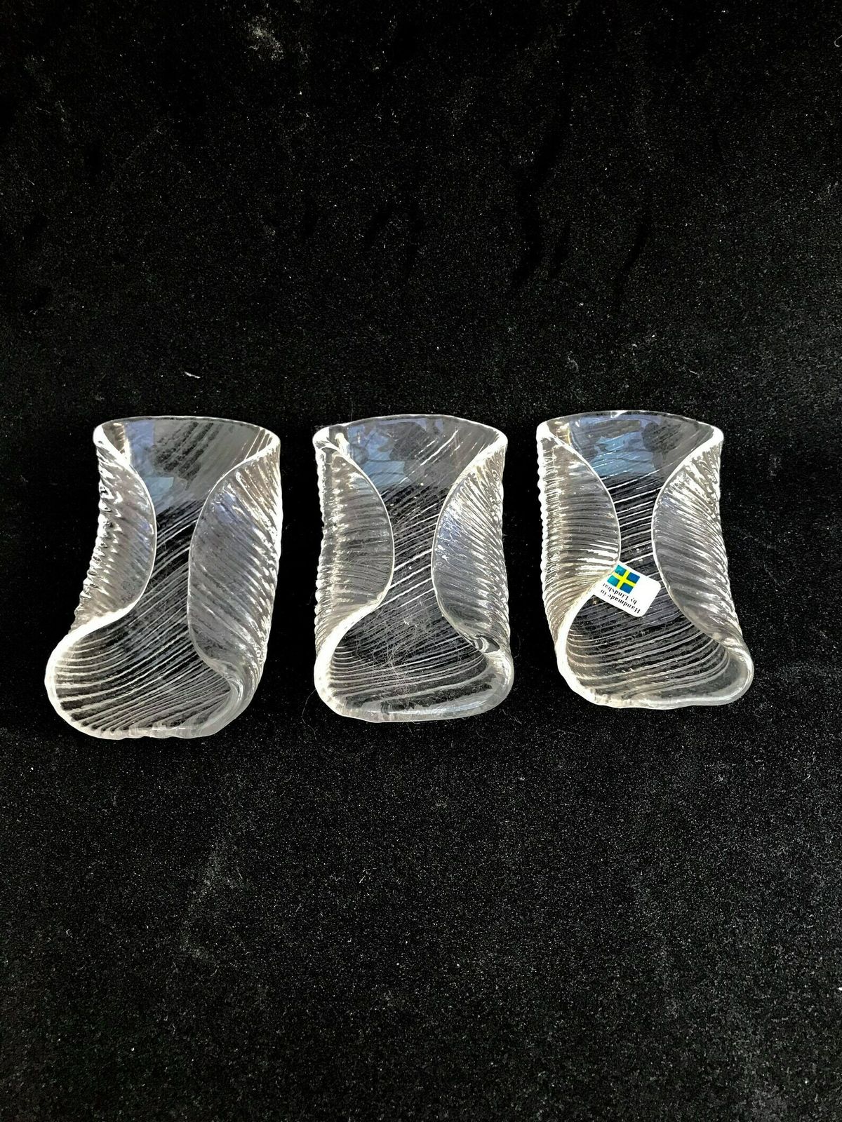 Napkin Holders And Ashtrays Crystal By Lindshammar Sweden, Scandinavian Glass photo 90.0