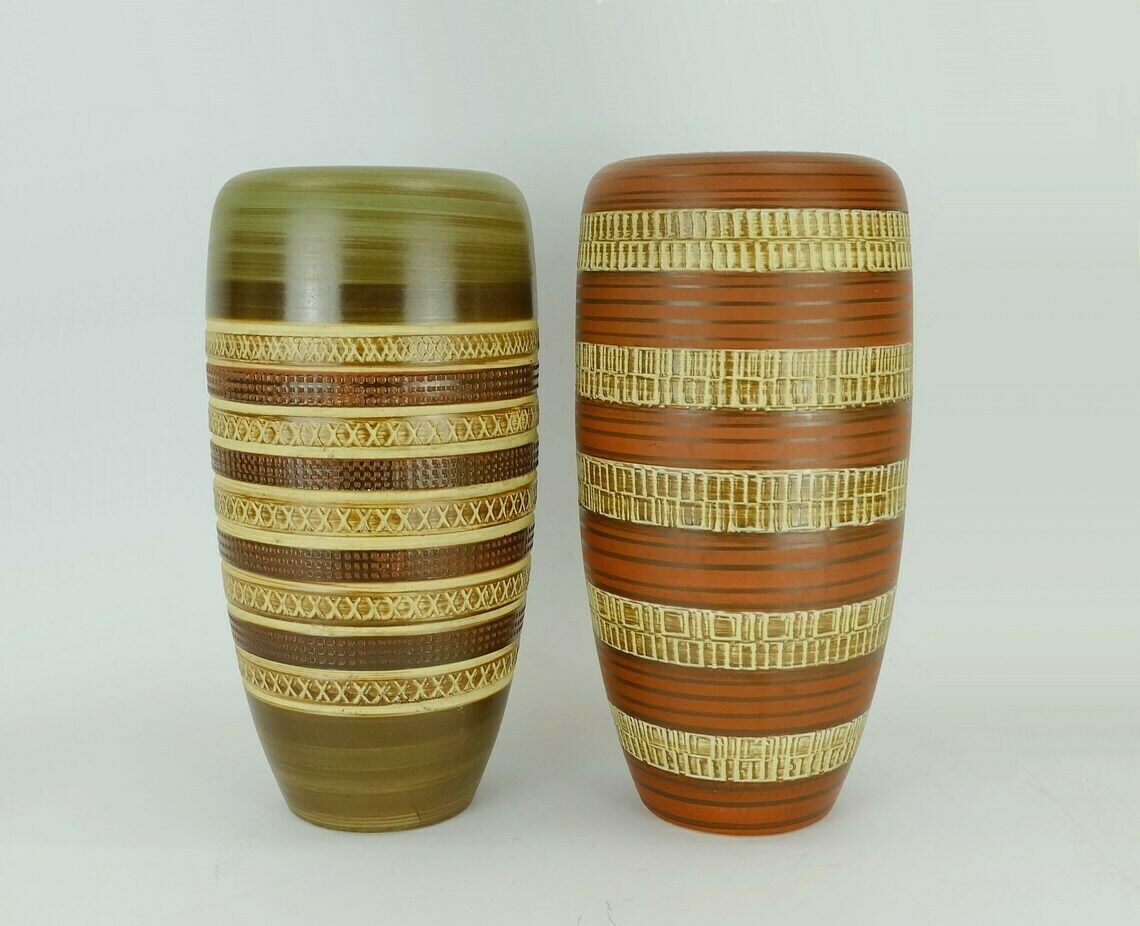 West German Mid Century Vase Duemler & Breiden Model 166 30 Graffito Decor 1950s 1960s Wgp photo vintage