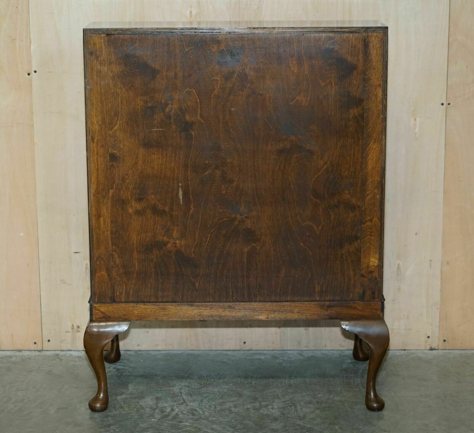 photo vinterior Stunning 1900's Burr & Burl Walnut Drop Front Bureau Desk Lovely Timber Patina