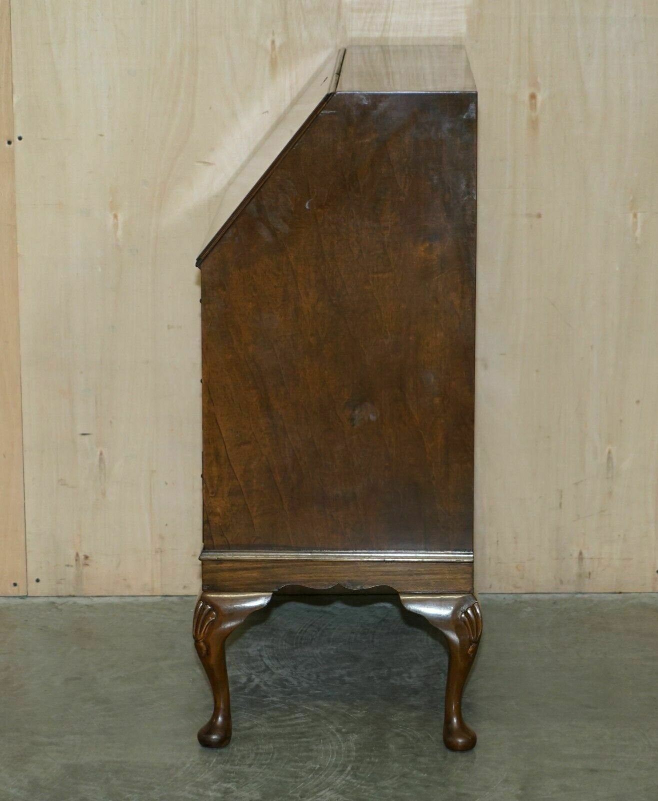 photo buy Stunning 1900's Burr & Burl Walnut Drop Front Bureau Desk Lovely Timber Patina