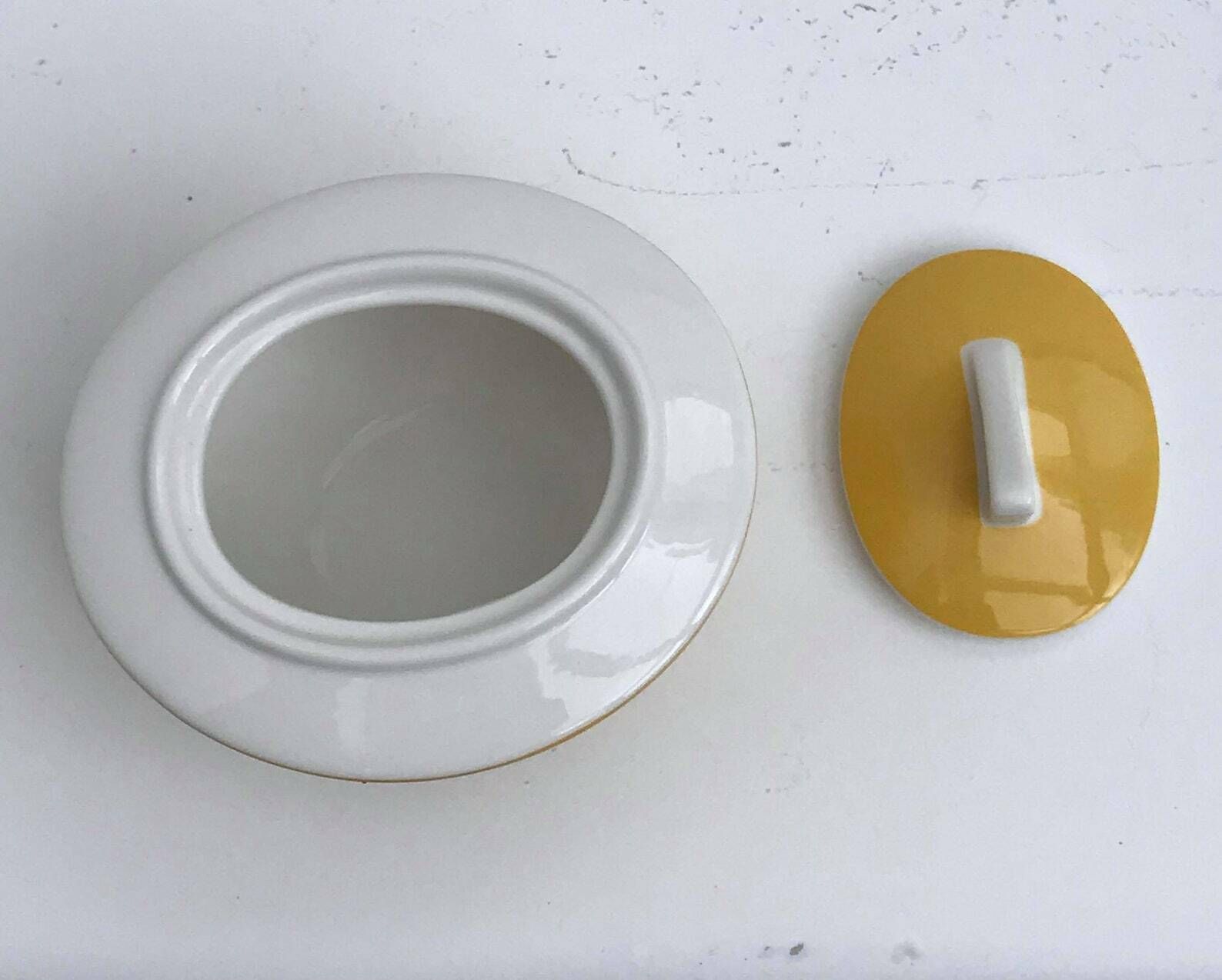 Sugar Bowl With Lid Wonderful World Yellow By Villeroy And Boch Vintage Discontinuated photo for sale