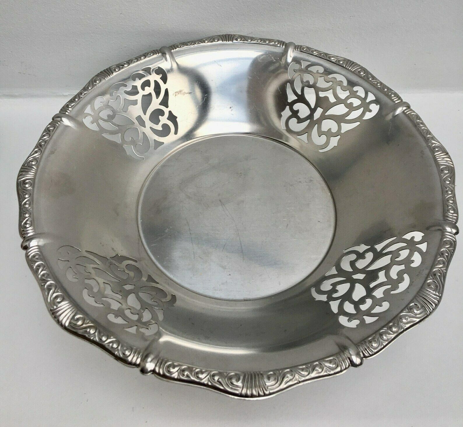 Alessi Fruit Bowl Centerpiece Bread Serving Vintage Bowl Stainless Steel, Black Plastic Ball Feet Mid Century 1960s Christmas Gift For Mum photo Home Decor