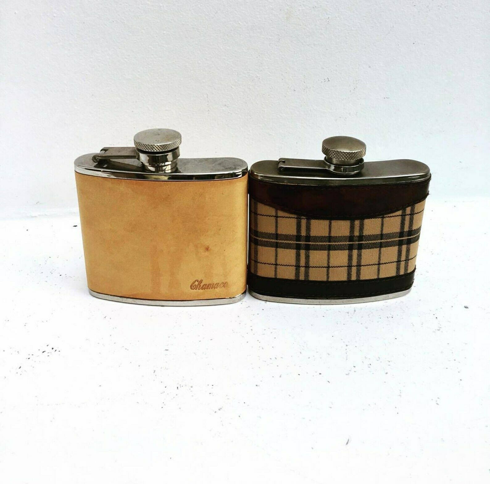 Hip Flask, Vintage Chamaco Leather ,Covered Stainless Steel ,Hip Flask Luxury ,Hip Flask Leather Portable ,Thickening Stainless Stee photo Home Decor