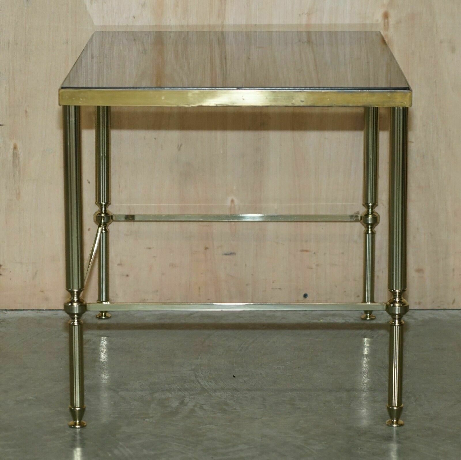 Maison Jansen Nest Of Tables Hollywood Regency Nest Of Three Brass Glass Tables photo buy