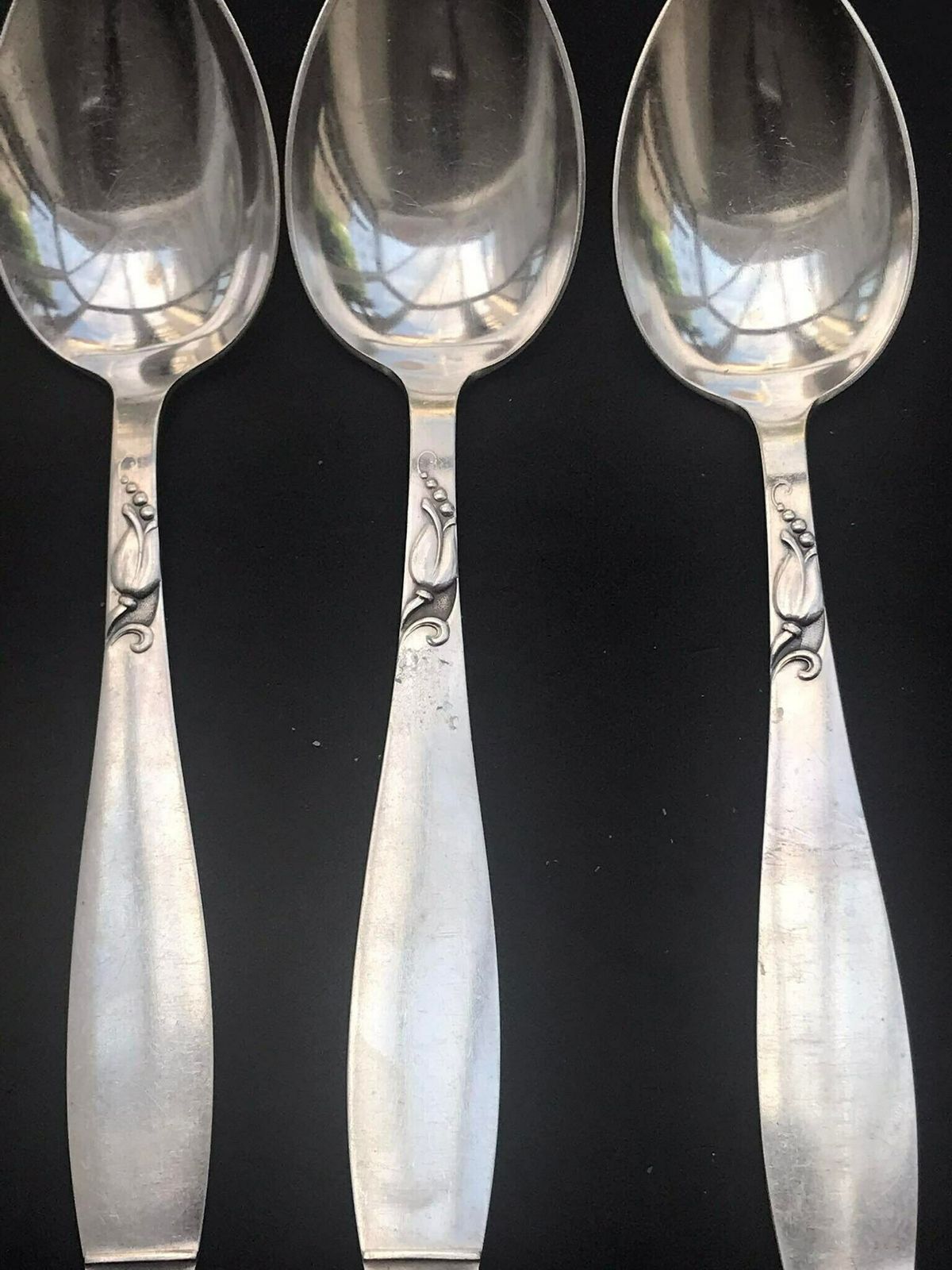 Flatware Table Dinner Soup Spoons And Dinner Forks Danish A Prip Lilymore Plated Antique Flatware Cutlery photo for sale