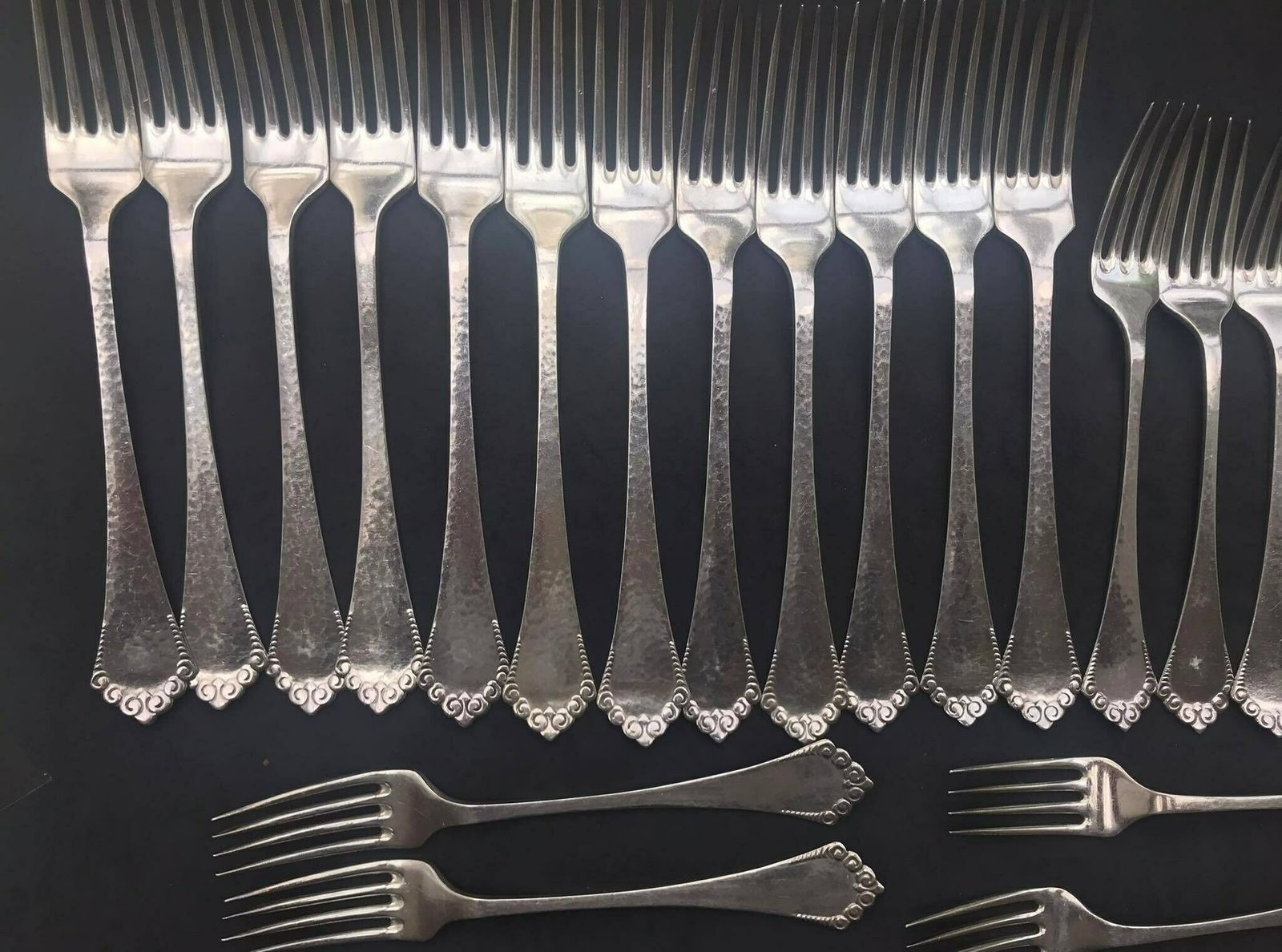 Flatware Table Dinner Soup Spoons Dessert Spoons Dinner Forks Art Deco Entremet Fork Absa Danish Silver Plated Antique Flatware Cutlery photo Home Decor