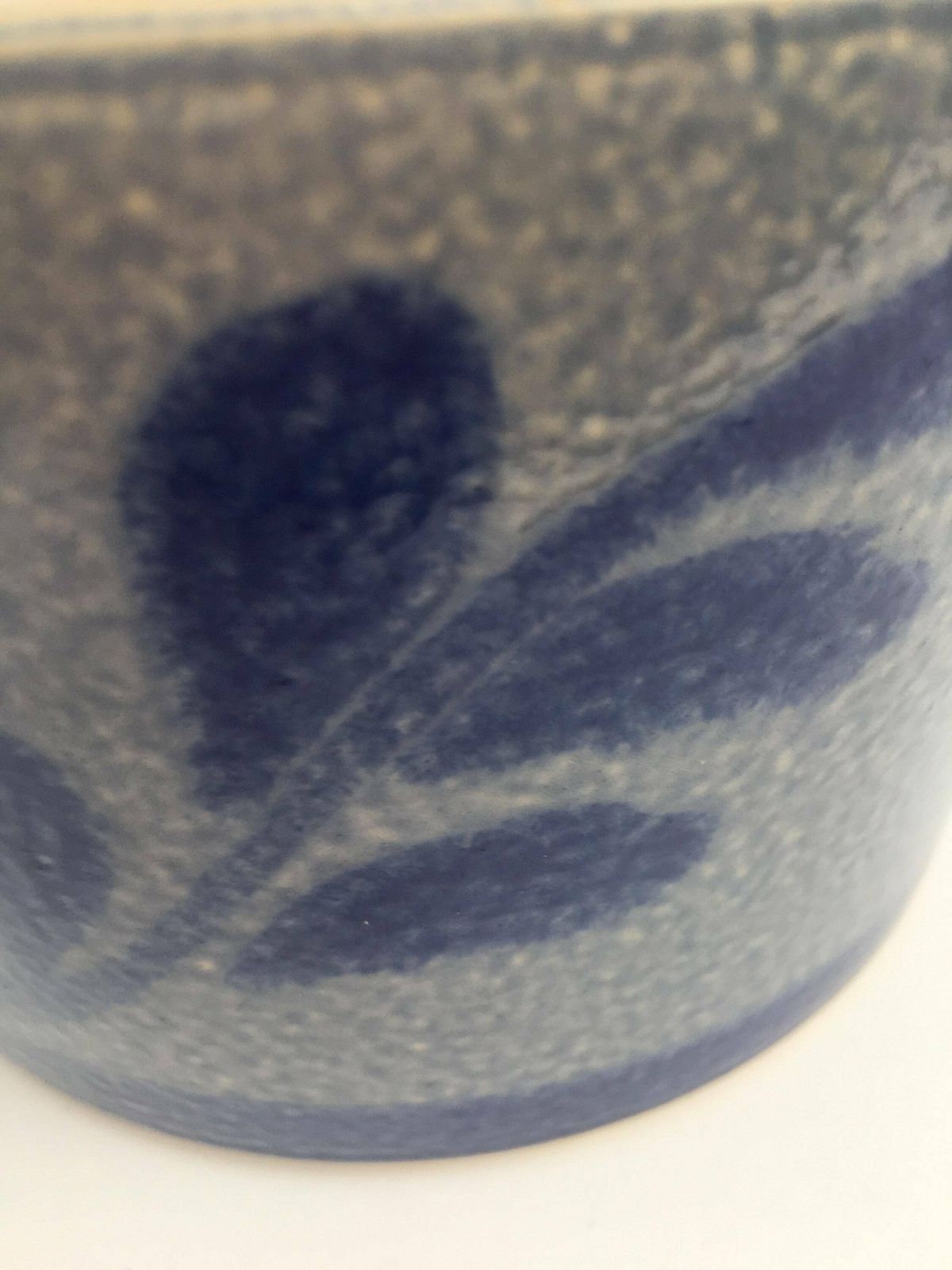 Plant Pot Indoor Cache Pot Outdoor Betschdorf Alsace France Saltglazed Pottery, French Country Blue Cobalt Antique Grey Ceramic Stoneware. photo 164.0