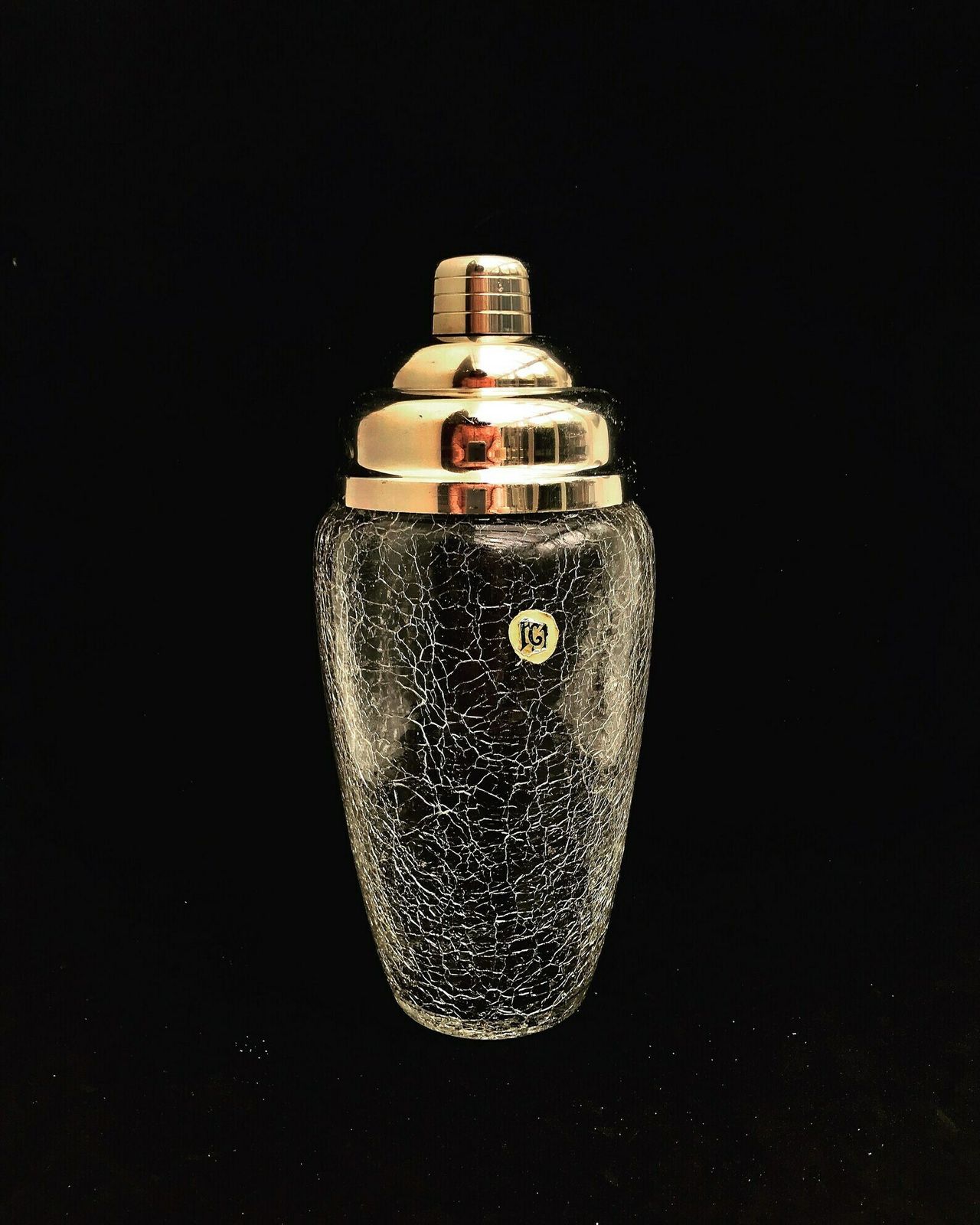 Vintage Cocktailshaker – Groot, Verzilverd Glas – Baraccessoires, Mid Century, Martinishaker, Vintage Barware, Ca. 1950 photo for sale