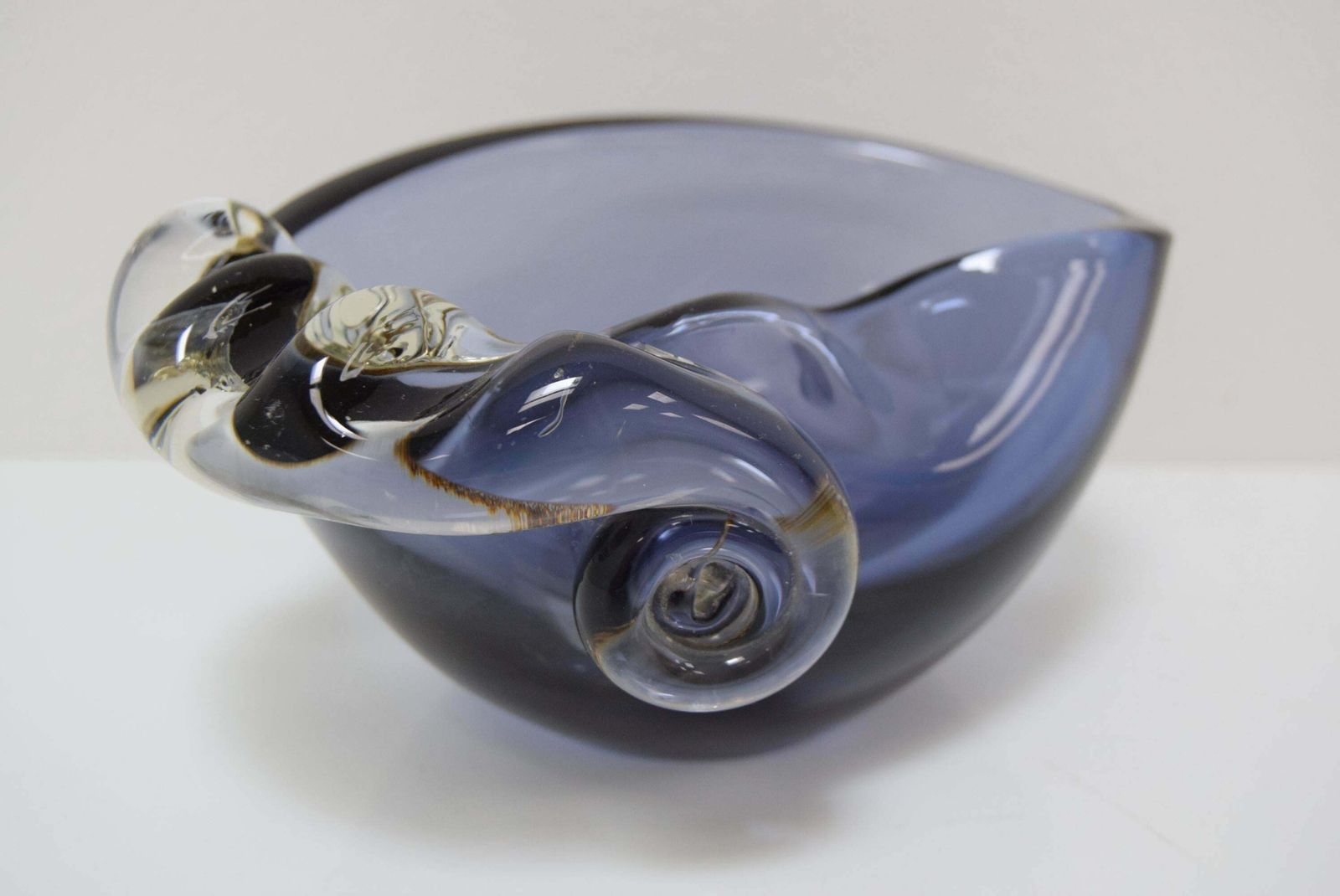 Mid Century Ashtray From Metallurgical Glass By Glasswork Novy Bor 1960's photo furniture