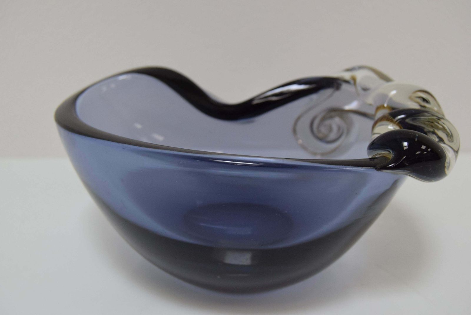 Mid Century Ashtray From Metallurgical Glass By Glasswork Novy Bor 1960's photo Home Decor