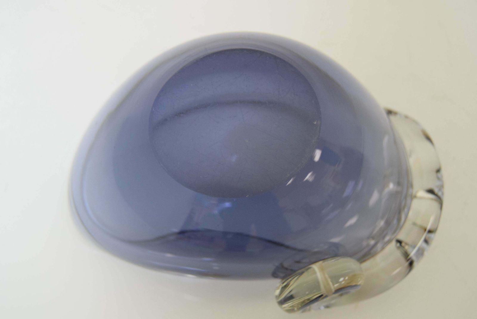 Home Decor Mid Century Ashtray From Metallurgical Glass By Glasswork Novy Bor 1960's photo