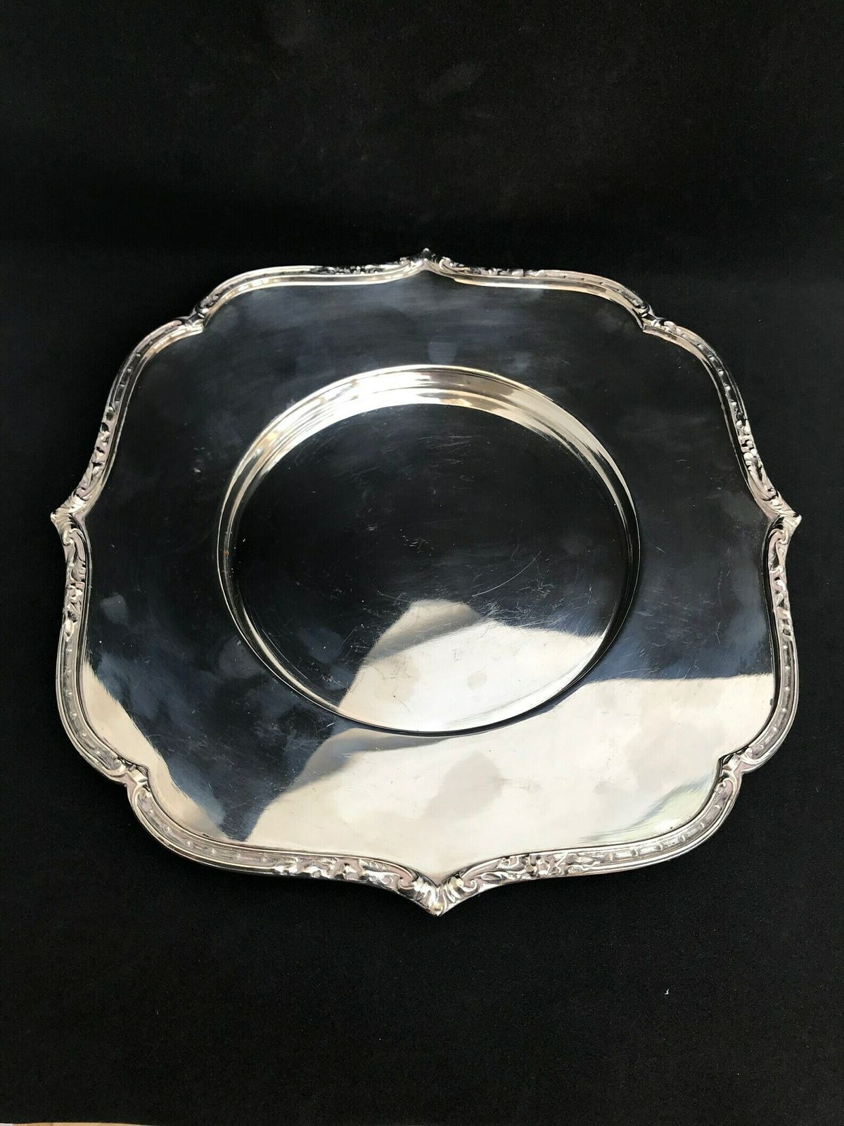 Antique Charger Serving Plate Silver Plated Walker & Hall Sheffield England 1917 Bonbon Dish, Catchall Dish Home Decor Wedding Gift For Her photo furniture