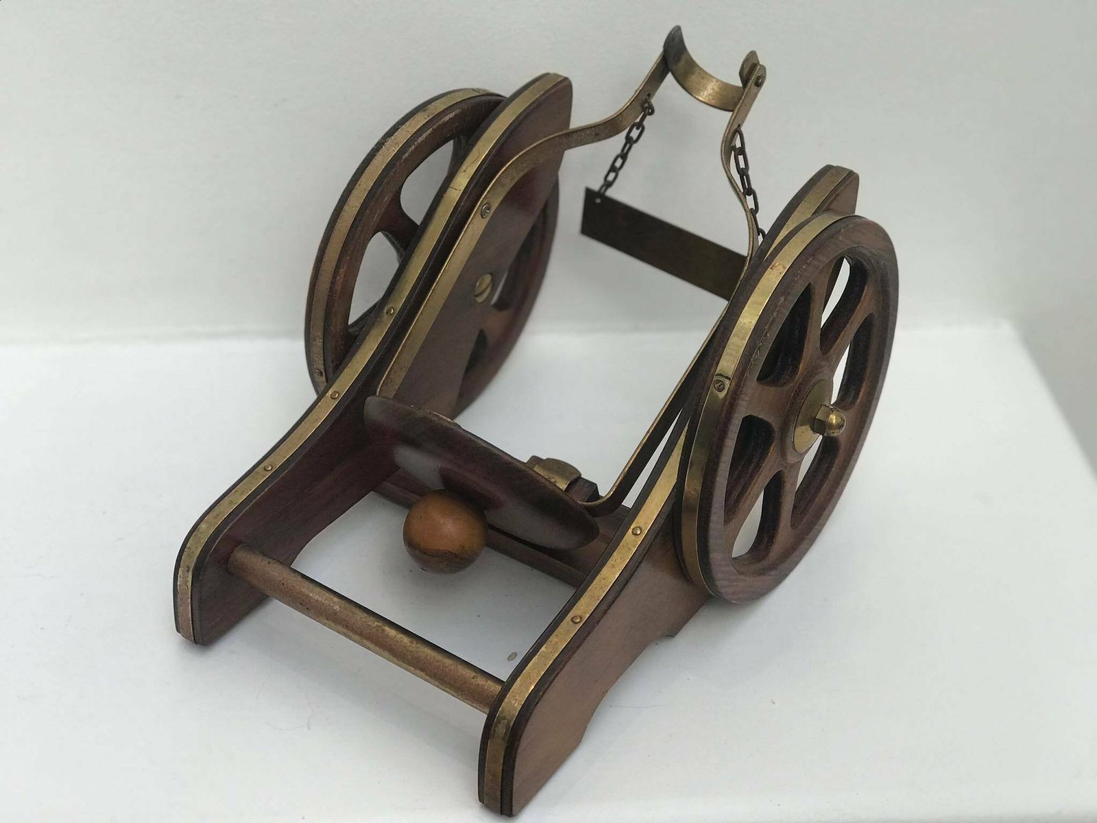 Cognac Napoleon Decanter Courvoisier Cannon Display Piece Liquor Advertising Display Cognac Fine Champagne Wooden Bar Tools 1950s photo Home Decor
