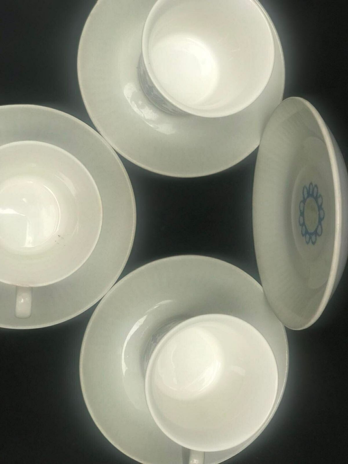 Figgjo Flint 3 Koffiekopjes En 4 Schoteltjes Van Turi Gramstad Oliver, Tor Viking Patroon, Theekopjes, Melkkan, Keuken, Noors Design, Tafel photo buy