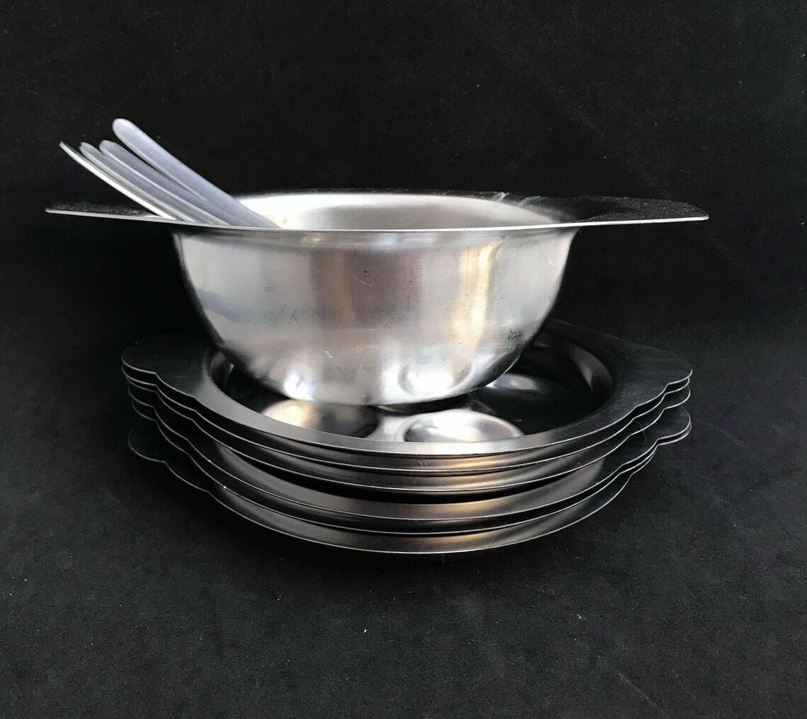 Escargot Snail Plates Serving Dishes Set For Serving French Traditional Vintage 60s Baked Mushrooms Plate Kitchen Props Photography photo for sale