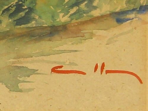 Watercolour By Harold Edward Collin Continental Mountain Village photo furniture