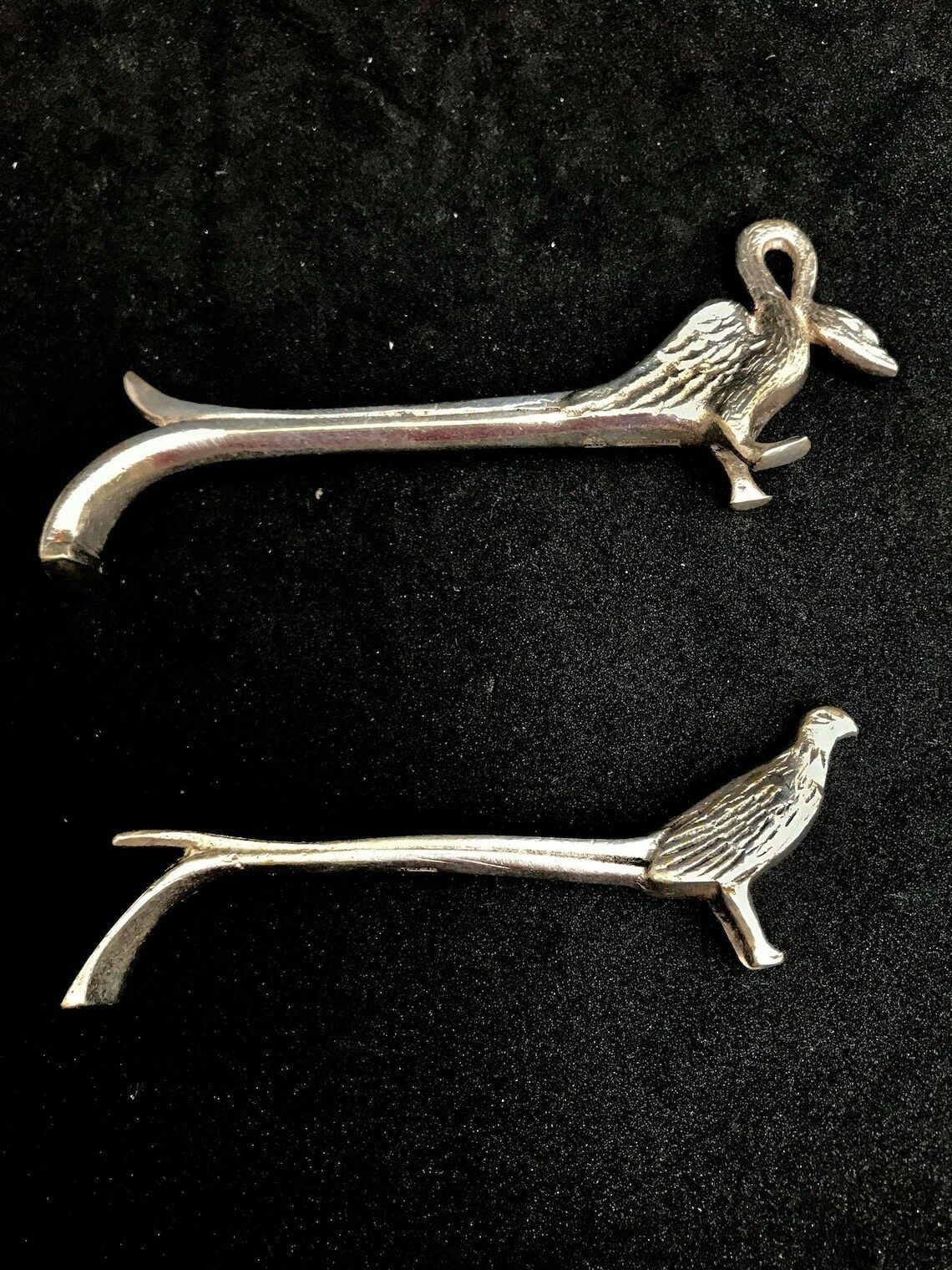 Messenleggers Art Deco Dierenfiguren Zwaanvorm Verzilverd Metaal – Set Van 2, Cadeau Voor Koppel photo furniture