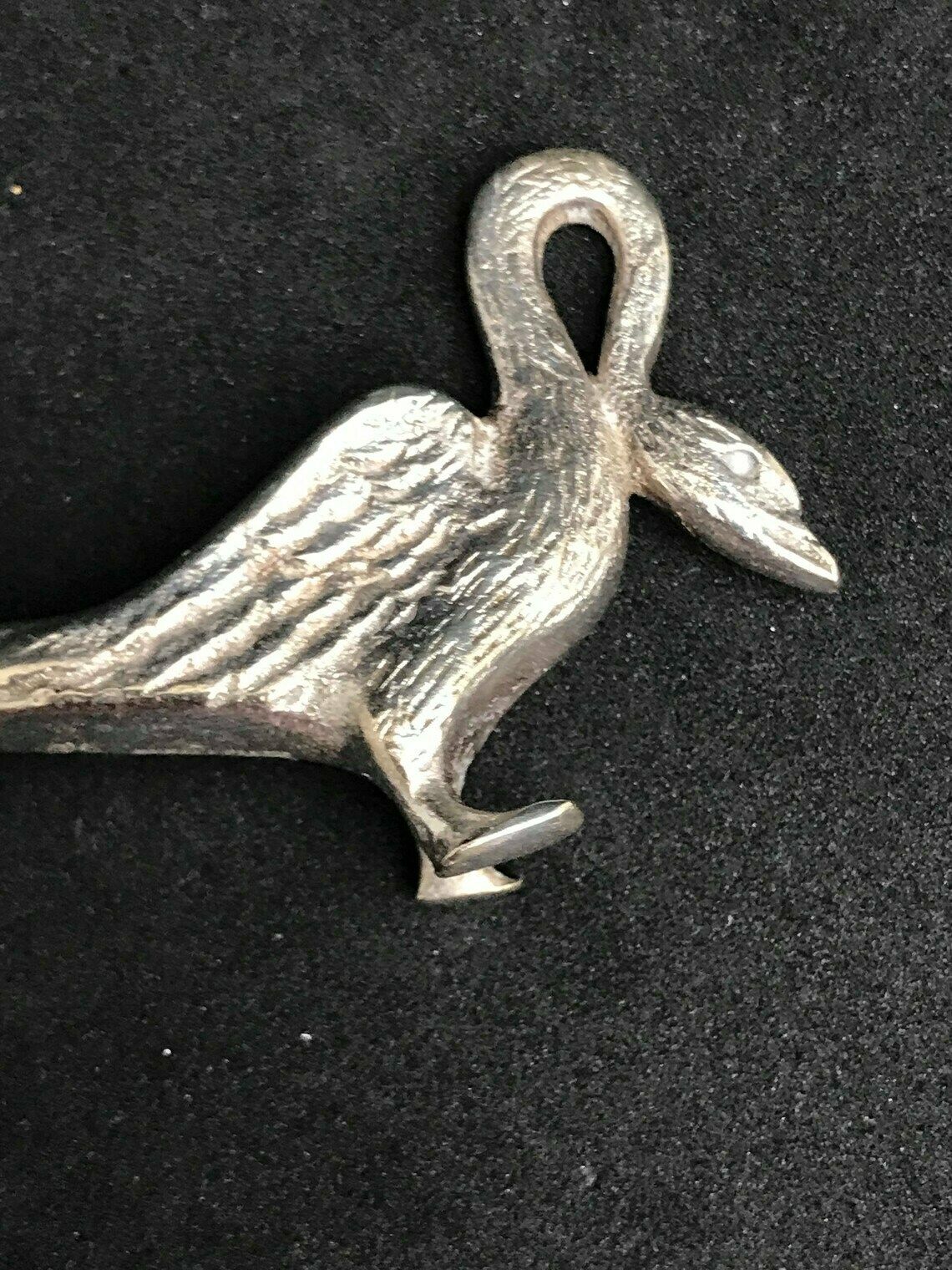 Messenleggers Art Deco Dierenfiguren Zwaanvorm Verzilverd Metaal – Set Van 2, Cadeau Voor Koppel photo vinterior