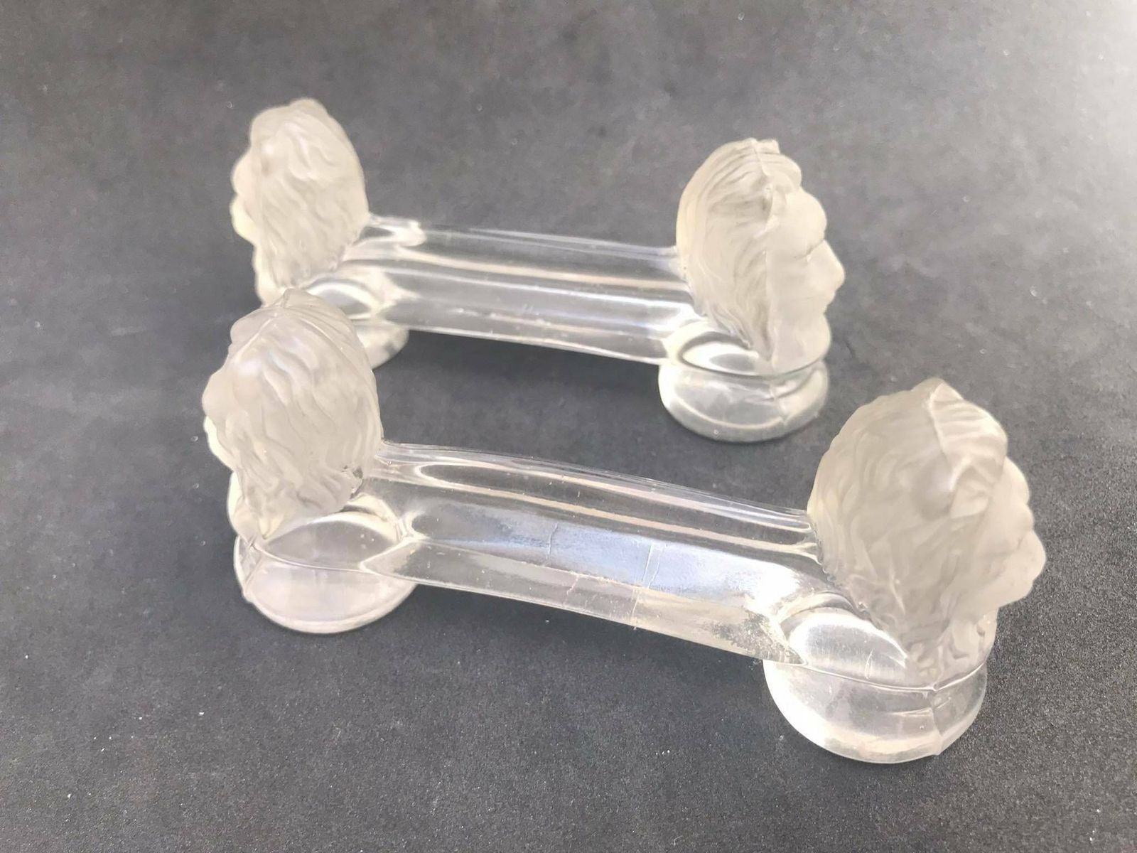 Knife Rest Antique Baccarat Molded Glass Cutlery Rest Set 2 Table Knife Holders Wedding Gift For Couple Gift Hostess Table Decor French photo furniture