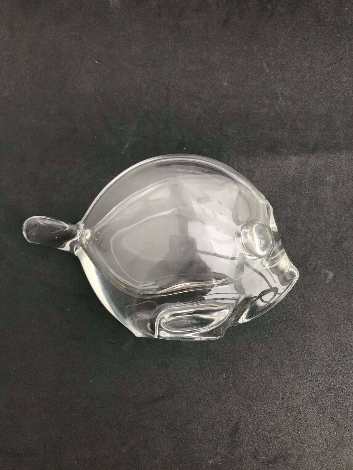Bowl Fish Shaped Heavy Crystal Cigar Ashtray By Art Vannes France Art Glass Paperweight Clear Crystal Mid Century Gift For Her Wedding Gift photo Home Decor