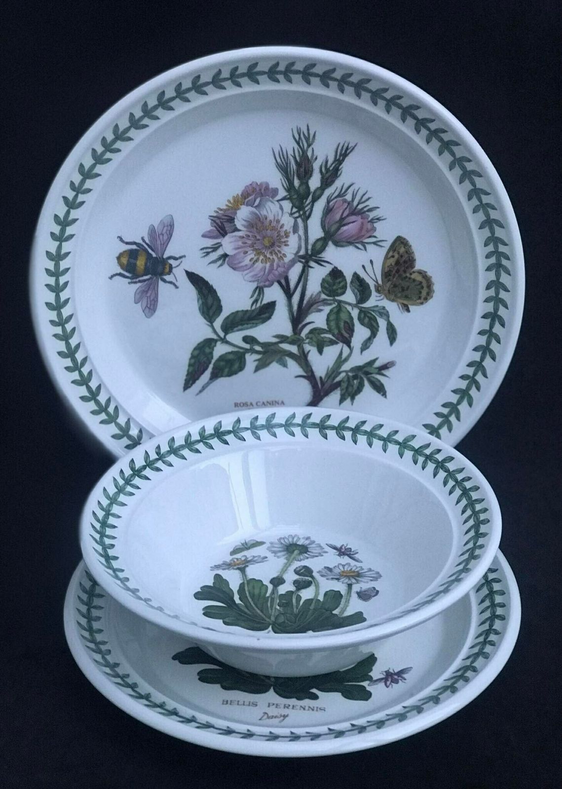 photo furniture Portmeirion Botanica Salad Plate 21,7 Cm Diameter 8.5" Bread Butter Plate 7.2" Rim Cereal/Oatmeal Bowl Botanic Garden Rosa Replacement