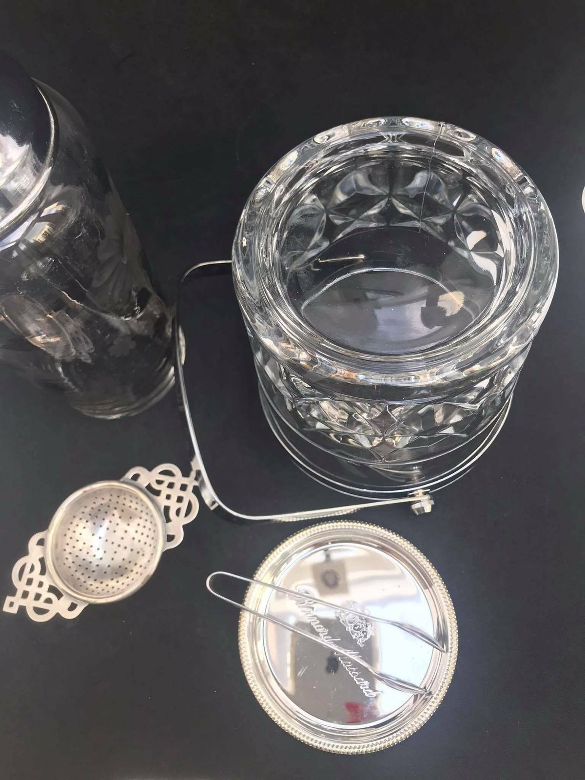 Bar Set Cocktail Shaker Ice Bucket Strainer Vintage 60s Mixology Tools Gift For Him Bar Cart Styling Mixology Gift photo for sale