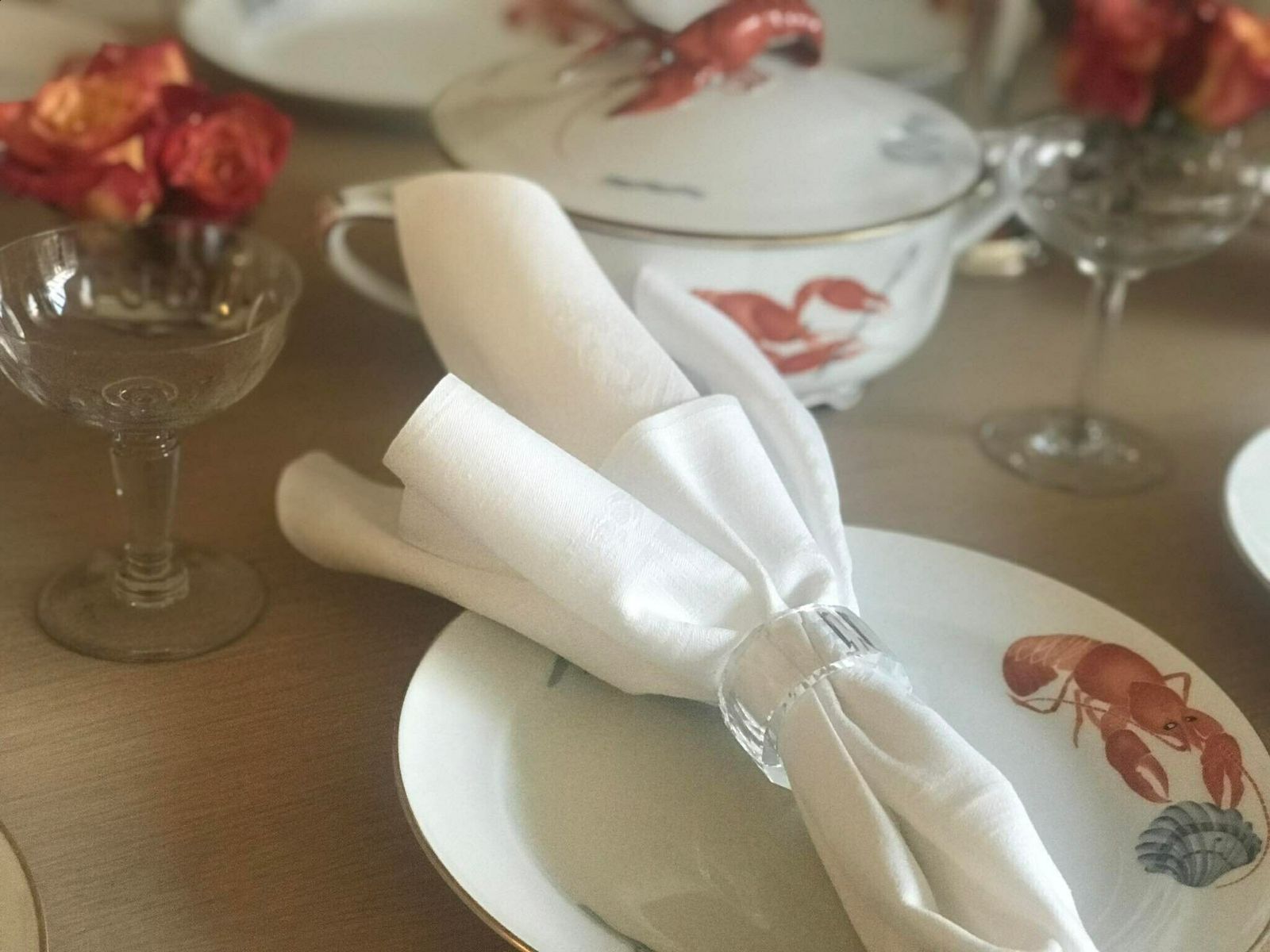 photo furniture Napkin Rings French Art Glass Design Hostess Gift Lot Of 6 Vintage Clear Glass Retro Classic Table Gift For Her Wedding Gift