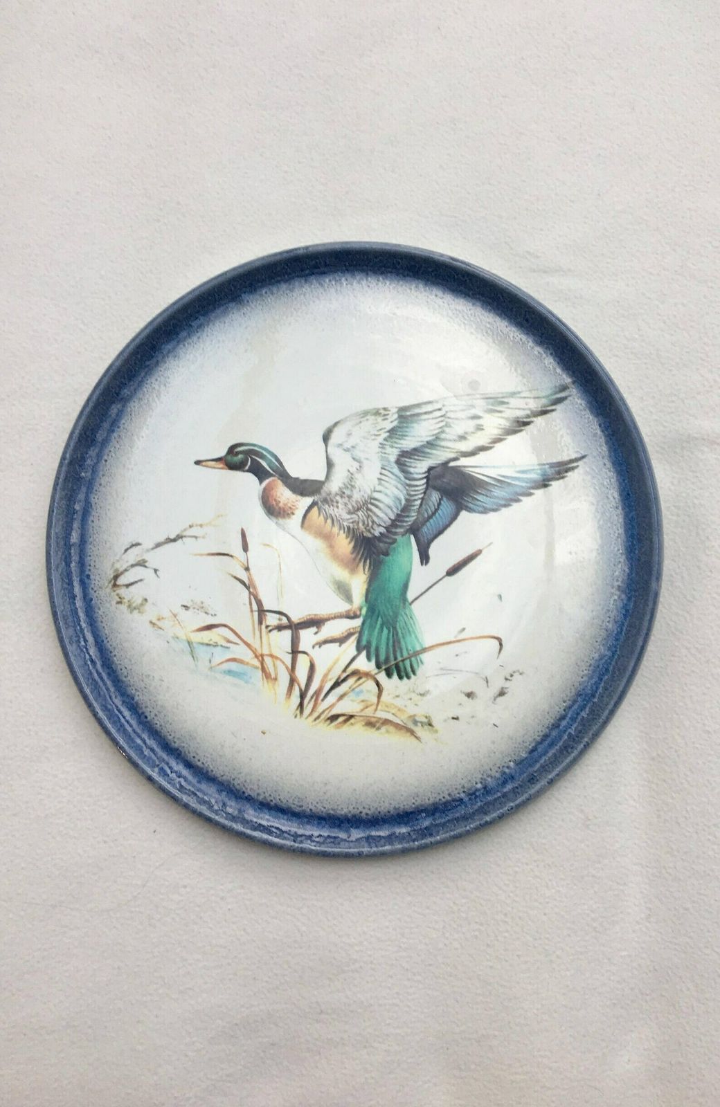 Cake Plate Pizza Round Serving Plate, Italian Pottery, Hand Painted Pizza Plate, Duck Quiche Plate China Replacement, Discontinued China photo for sale
