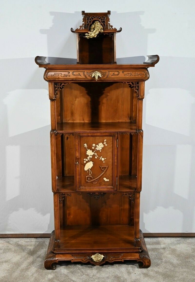 Small Asian Cabinet Attributed To Viardot  2nd Part Of The 19th Century