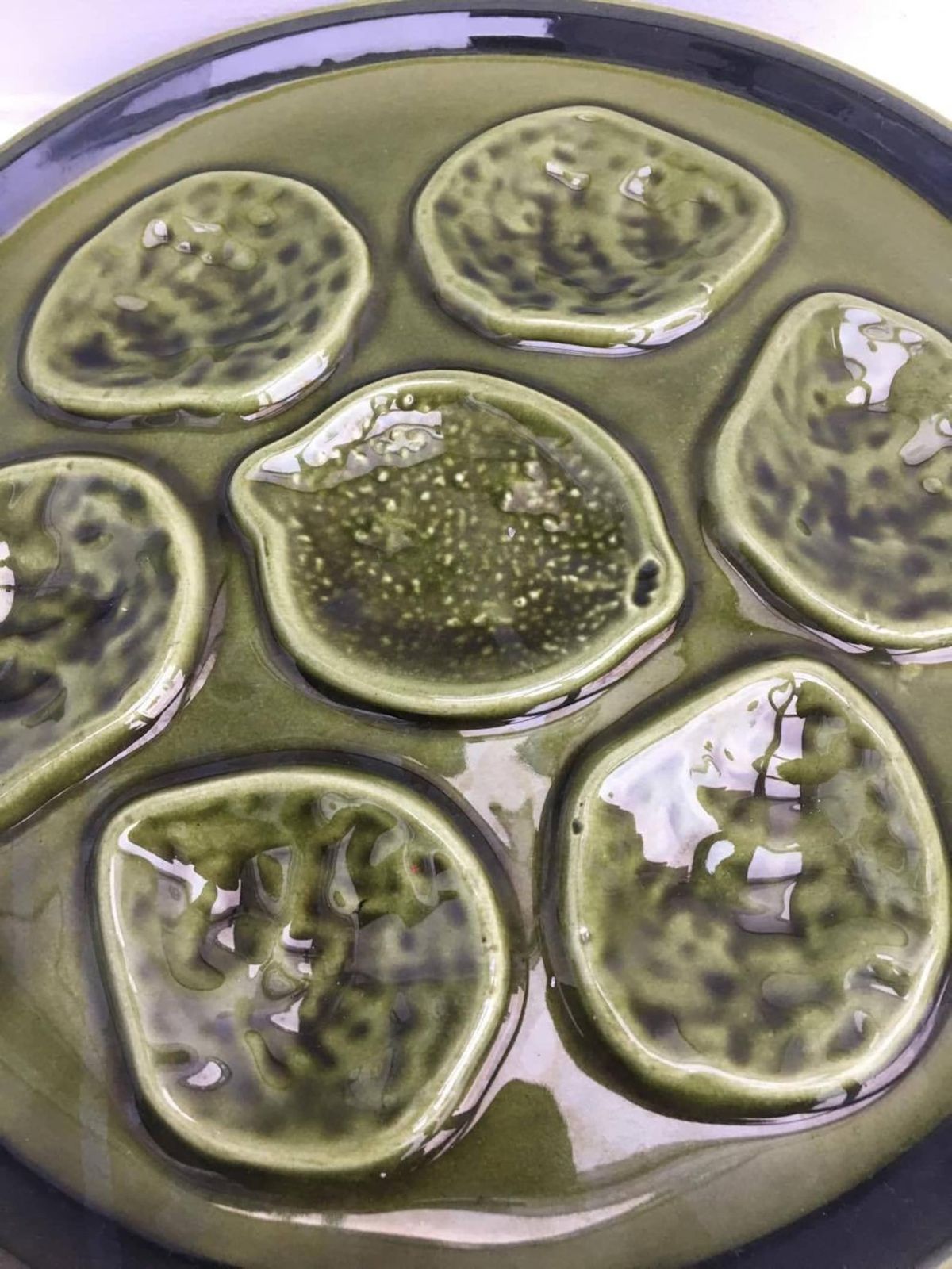 photo furniture 2 Green Oyster Plate Niderviller Earthenware From The 50s Oyster Plate Oyster Dish Collector Oyster Collection Wedding Gift, French Pottery