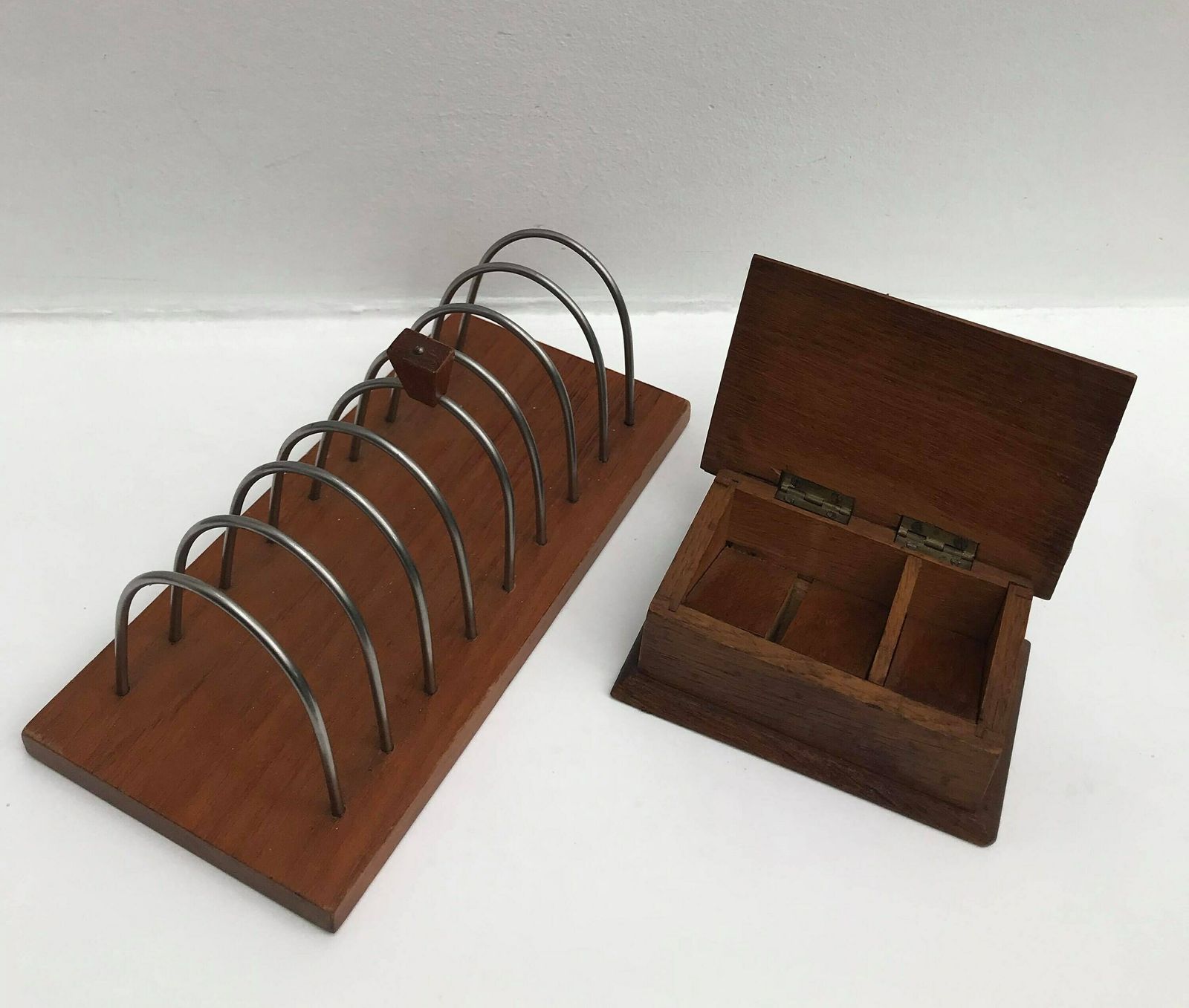 Mid-Century Teakhouten Bureauaccessoires – Postzegeldoos en Brievenhouder | Bureauorganizer | Cadeau | Jaren 50 photo buy
