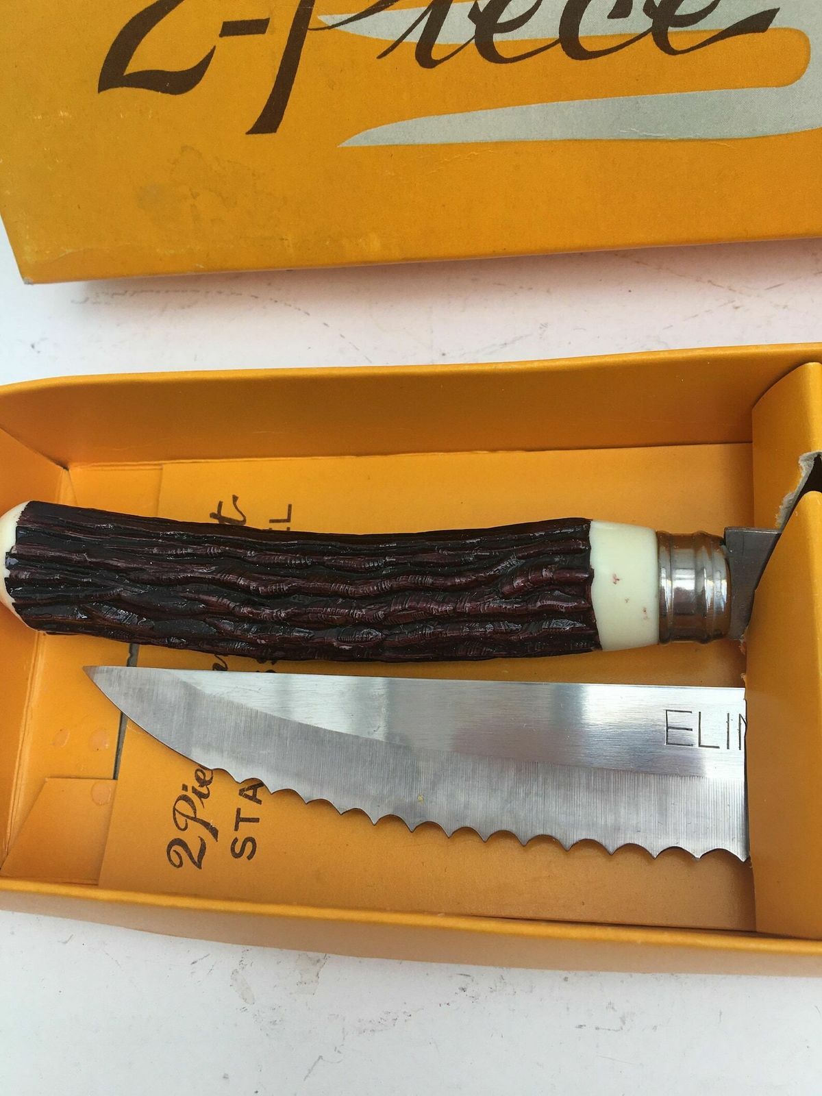 Carving Knife Boxed Harpening Steel Knife Carving Set Collectible Flatware, Retro Cutlery Barbecue Tools Garden Dinner Grill Accessories photo vinterior