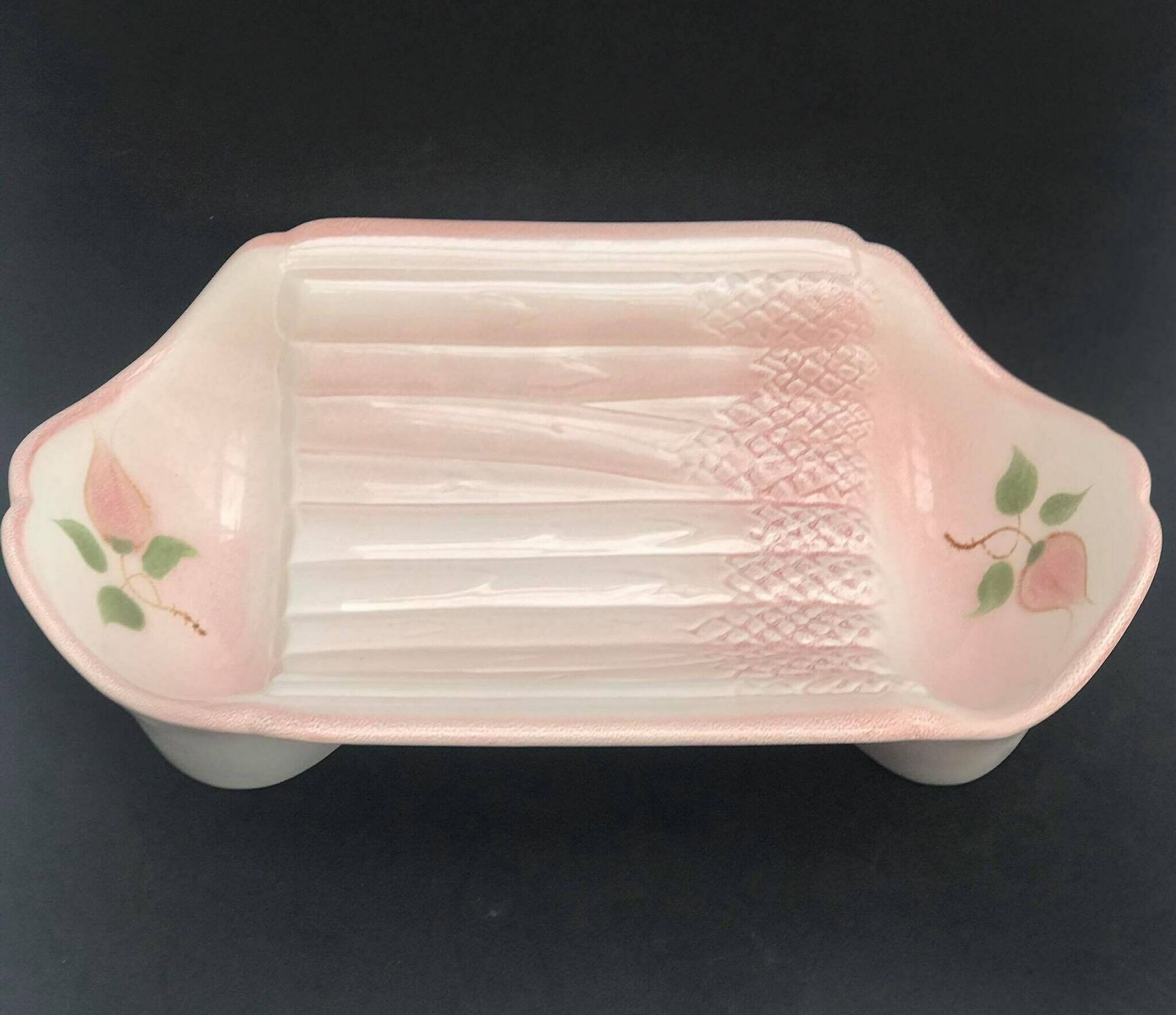 photo for sale Asparagus Serving Plate Vintage Soft Pink Vintage Majolica Dinnerware Wedding Gift Mid Century By Salins Les Bains Hand Painted