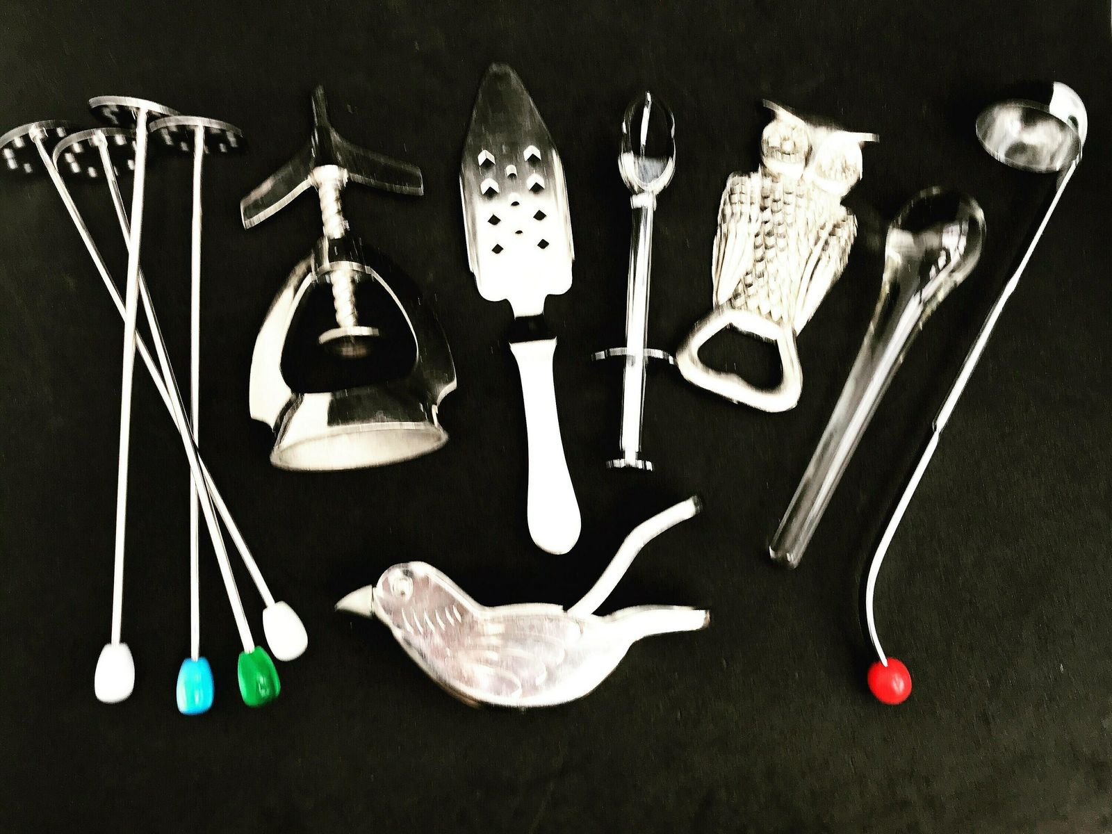 Bar Set Vintage Bottle Opener Set Bird Owl Beer Opener Bar Knife Mid Century Modern Barware Accessories Nutcracker Bar Tools Christmas Gift