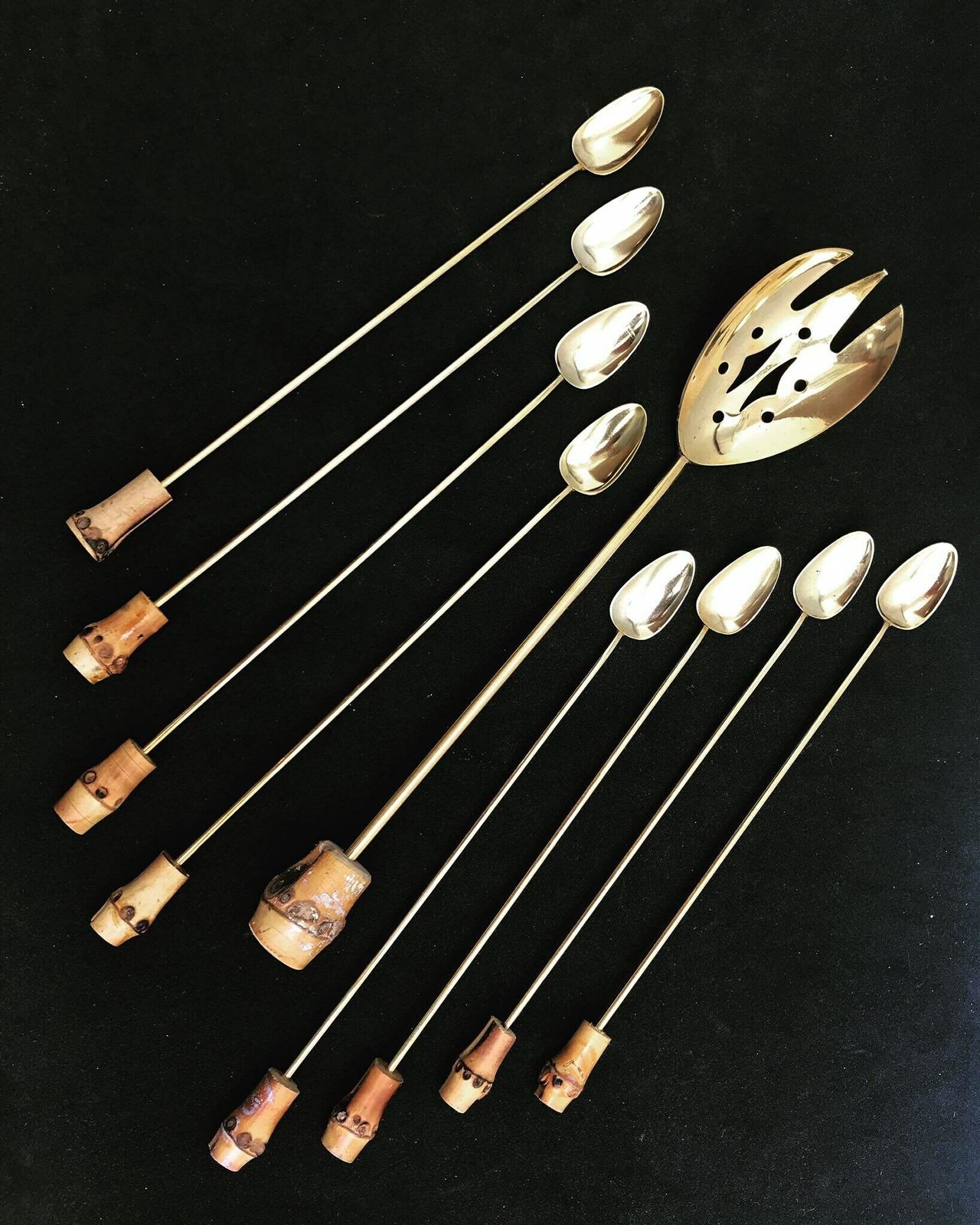 Bar Stirrers Spoons Cocktail Champagne Sticks Set Of 8 Gold Plated Bar Tools Bar Cart Accessories Bartender Mixing Tools Gift For Him
