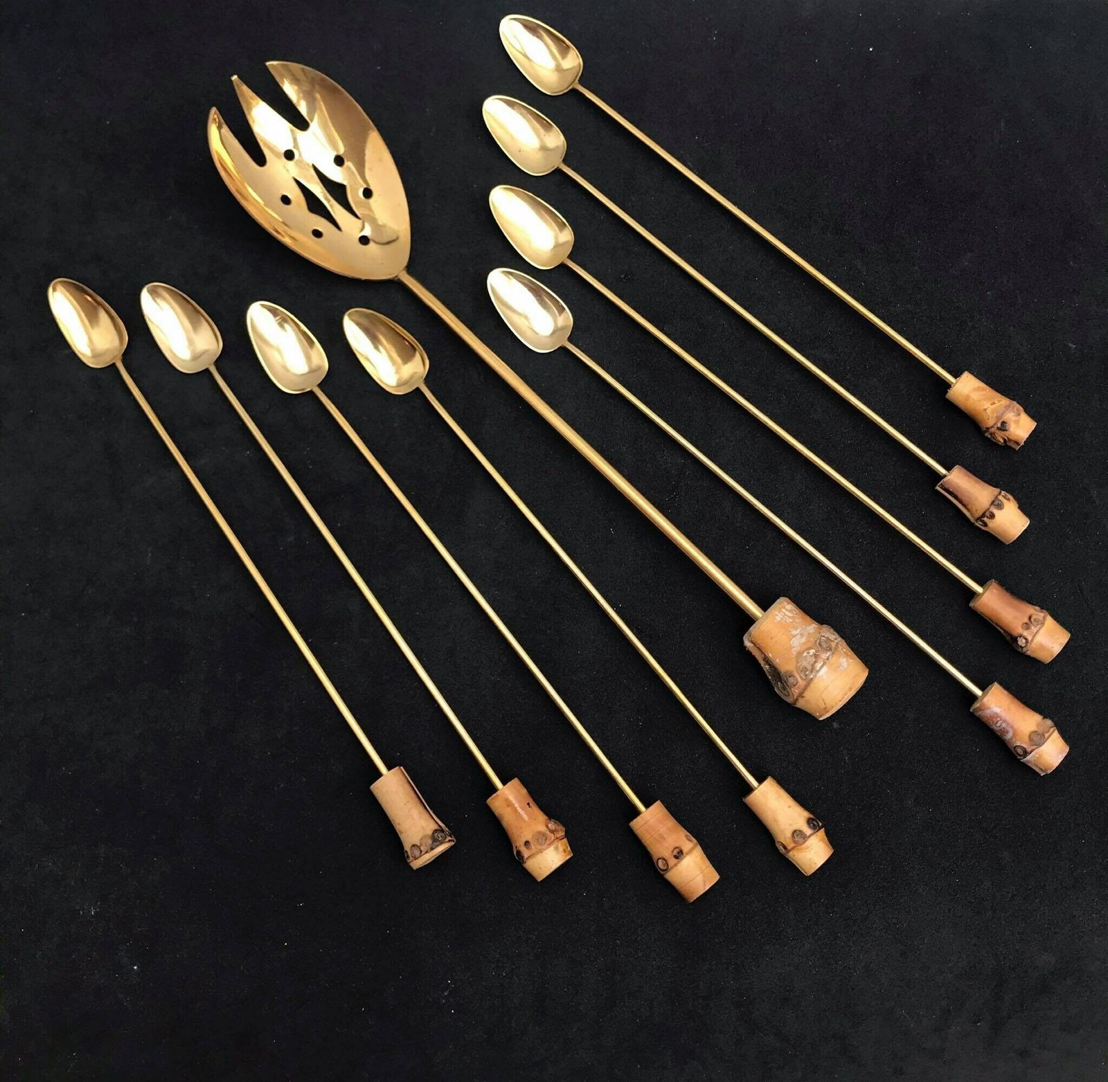Bar Stirrers Spoons Cocktail Champagne Sticks Set Of 8 Gold Plated Bar Tools Bar Cart Accessories Bartender Mixing Tools Gift For Him photo Home Decor
