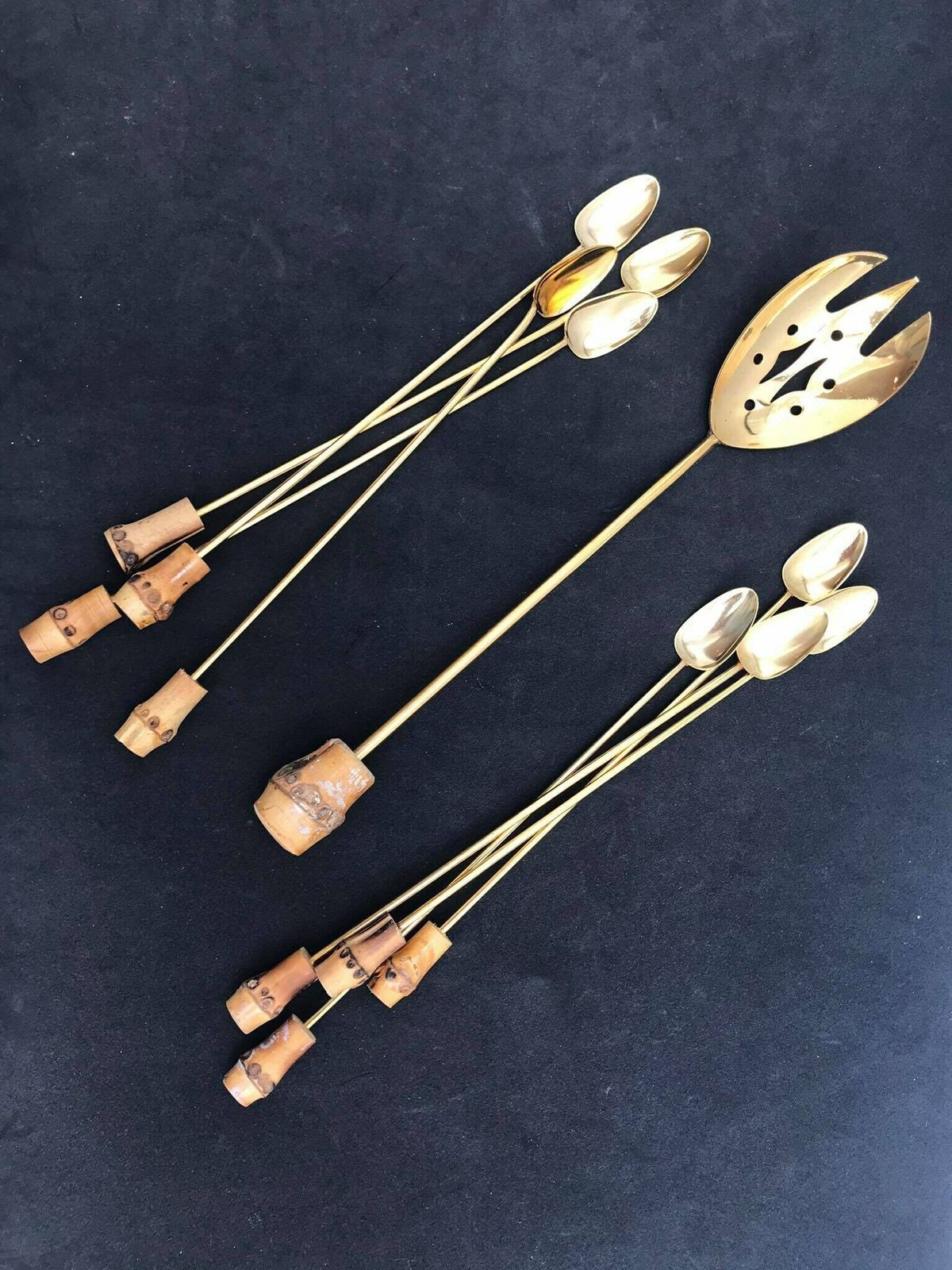Bar Stirrers Spoons Cocktail Champagne Sticks Set Of 8 Gold Plated Bar Tools Bar Cart Accessories Bartender Mixing Tools Gift For Him photo vintage