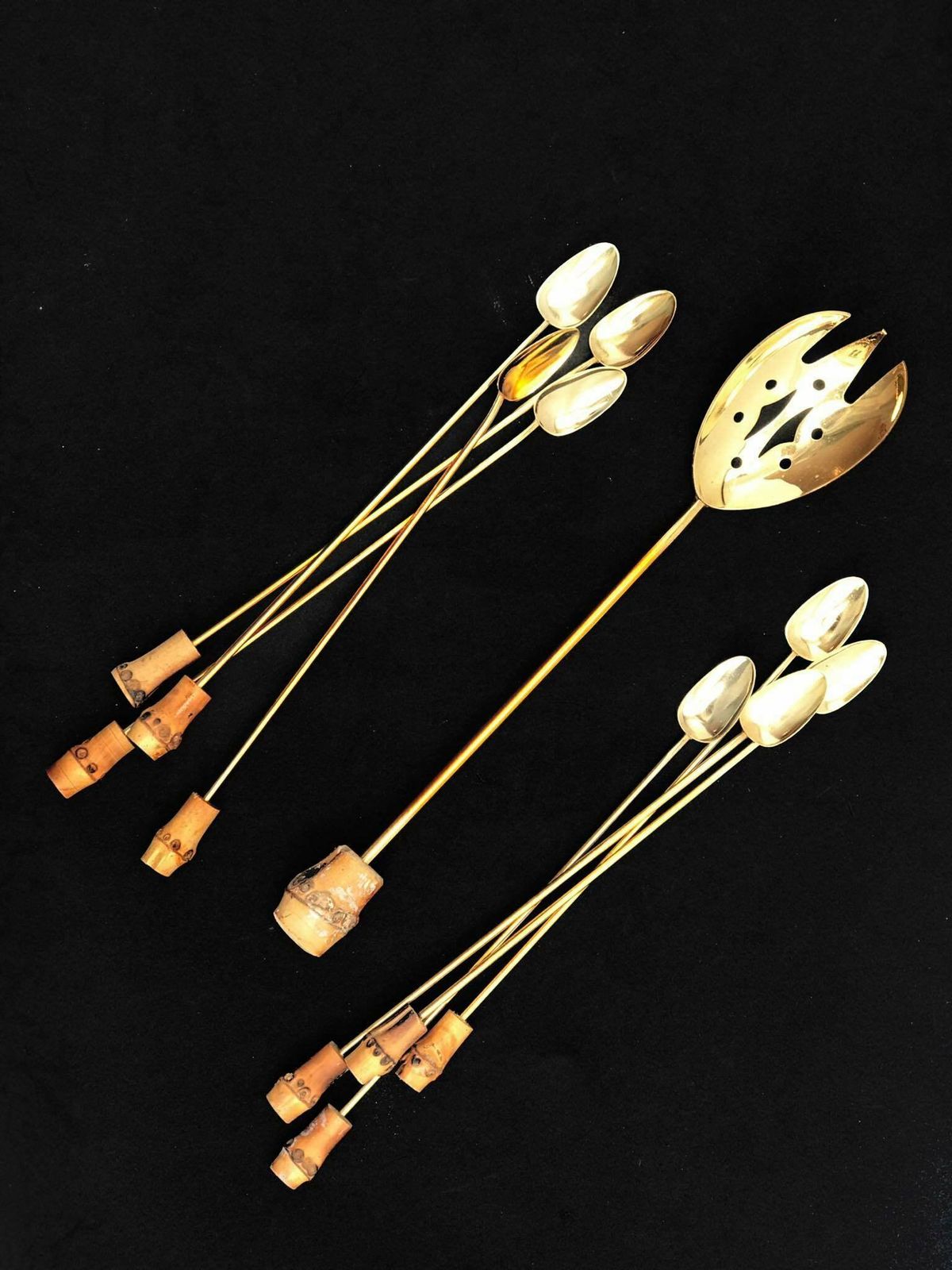 photo for sale Bar Stirrers Spoons Cocktail Champagne Sticks Set Of 8 Gold Plated Bar Tools Bar Cart Accessories Bartender Mixing Tools Gift For Him