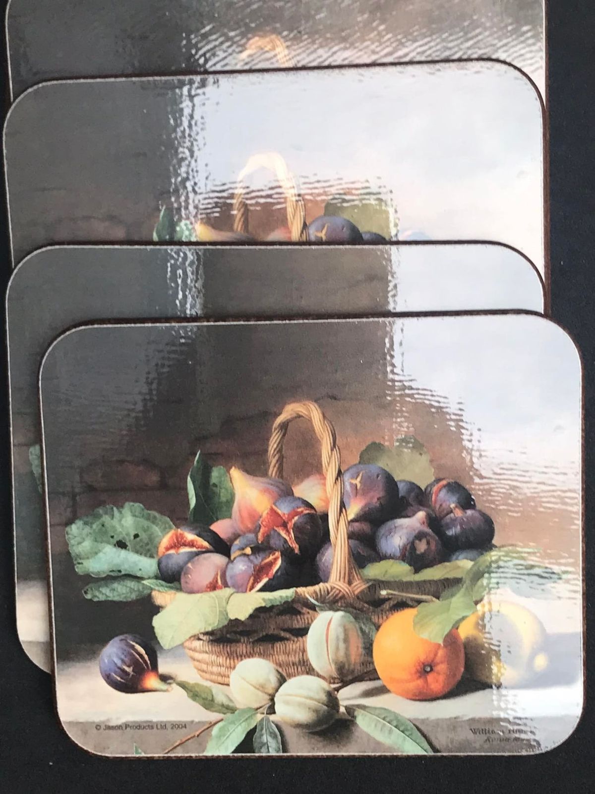 Coasters By Jason Set Boxes Of 6 Each Wih 2 Differents Designs Boxed Cork Coasters Hardboard Monet Paintings Figs Hostess Gift photo vinterior