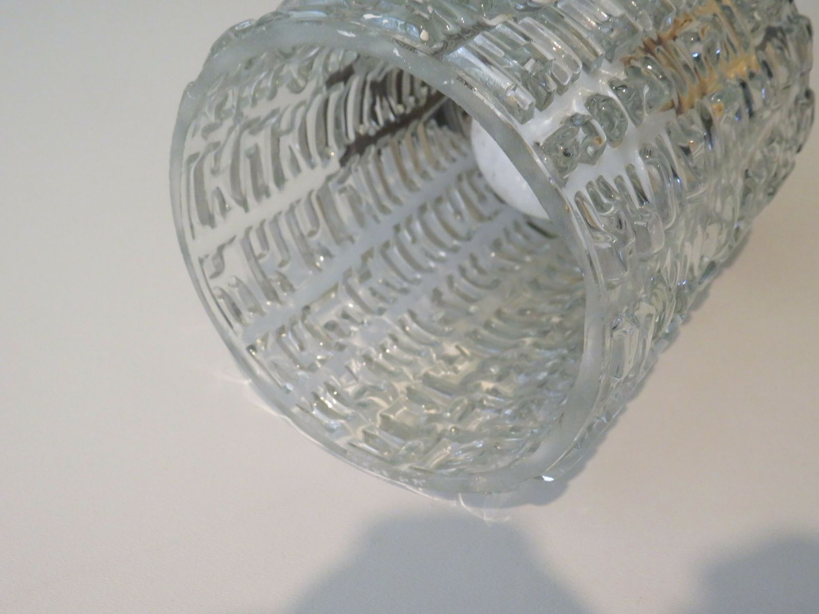 Mid Century Wall Lamp, Teak And Relief Glass Belgium 1970s photo for sale