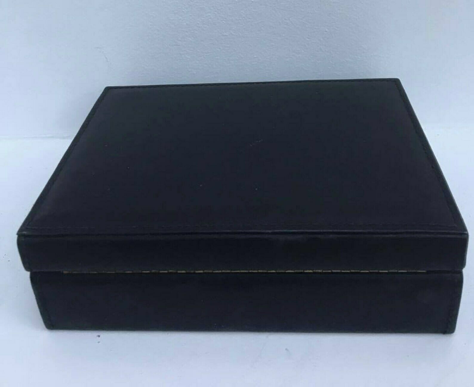 Cigar Box, Genuine Black Leather Cigar Box, Vintage Cigar Box, Cigarette Case, Cigarette Holder, Sewn Leather, Black Cigar Box, Cigar Box photo buy