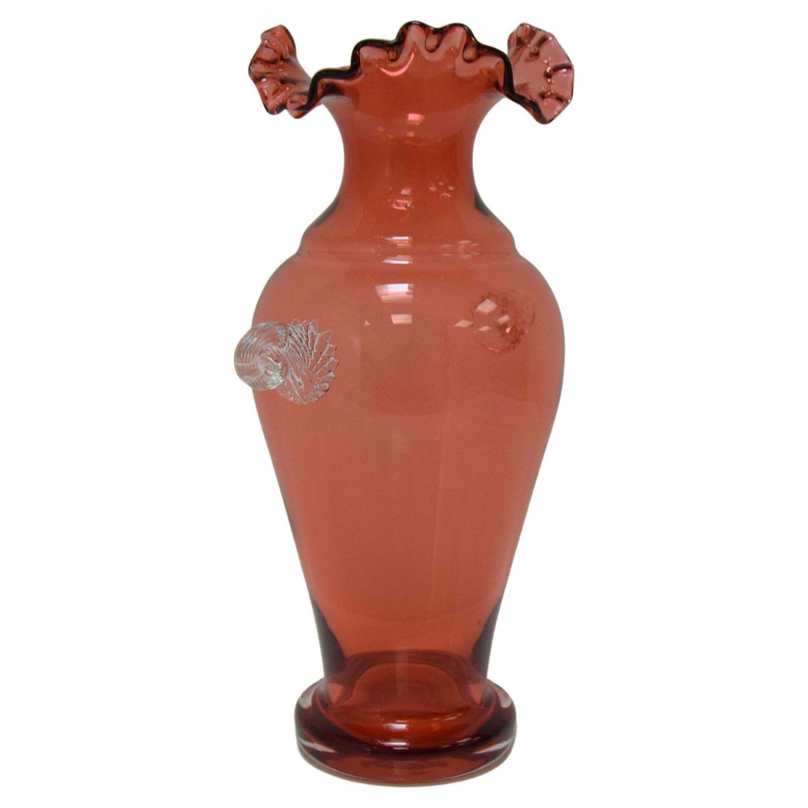 Art Czech Glass Vase, By Glasswork Novy Bor, 1950s