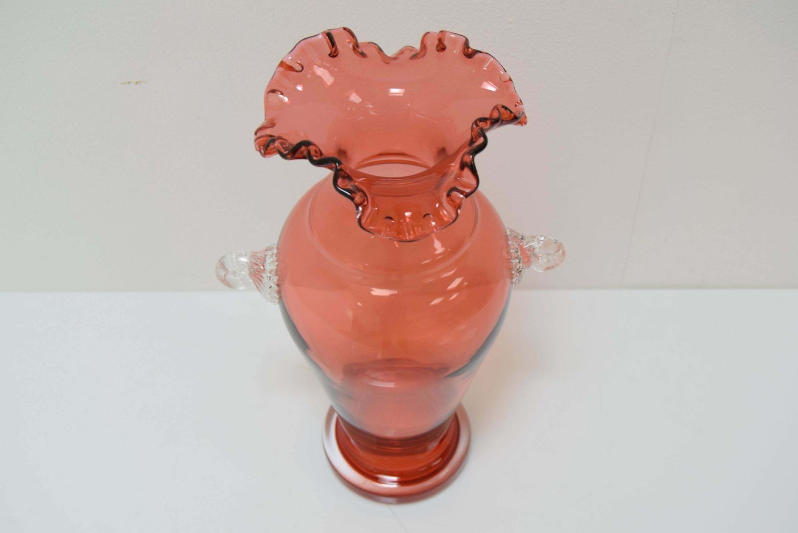 Art Czech Glass Vase, By Glasswork Novy Bor, 1950s photo 256.0
