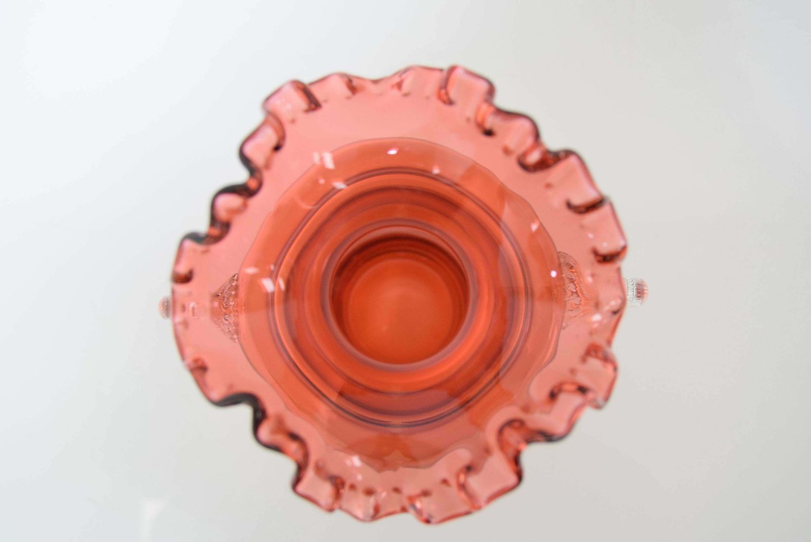 Home Decor Art Czech Glass Vase, By Glasswork Novy Bor, 1950s photo