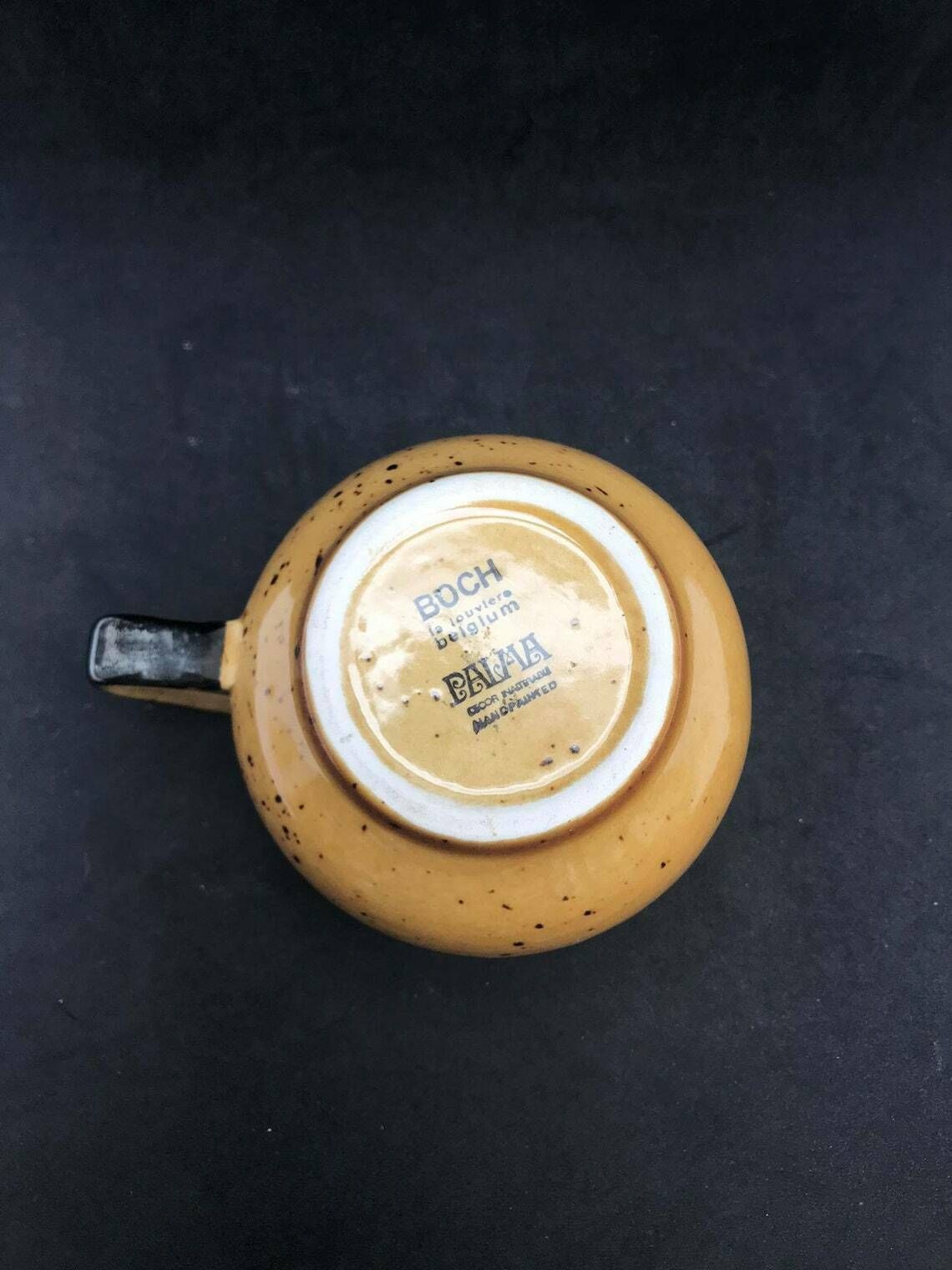 Creamer Boch Palma Belgium Pottery Pot Milk Pot Brown Pottery 1972, Ligne Menuet Belgian Pottery photo 94.0