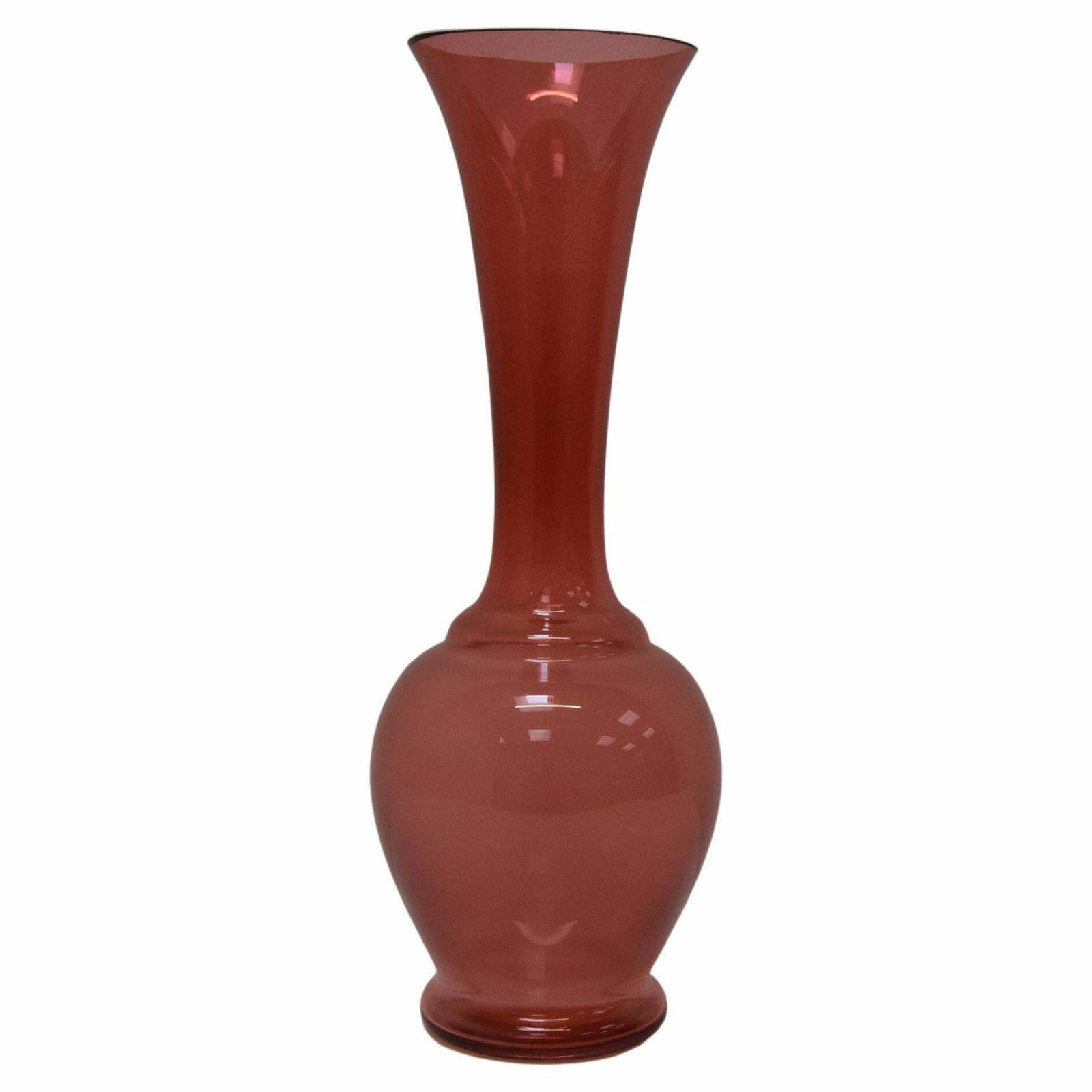 Art Czech Glass Vase, By Glasswork Novy Bor, 1950s