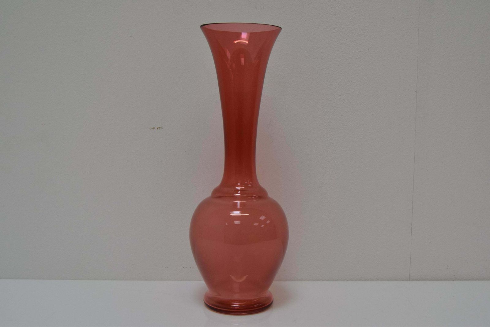 Art Czech Glass Vase, By Glasswork Novy Bor, 1950s photo furniture