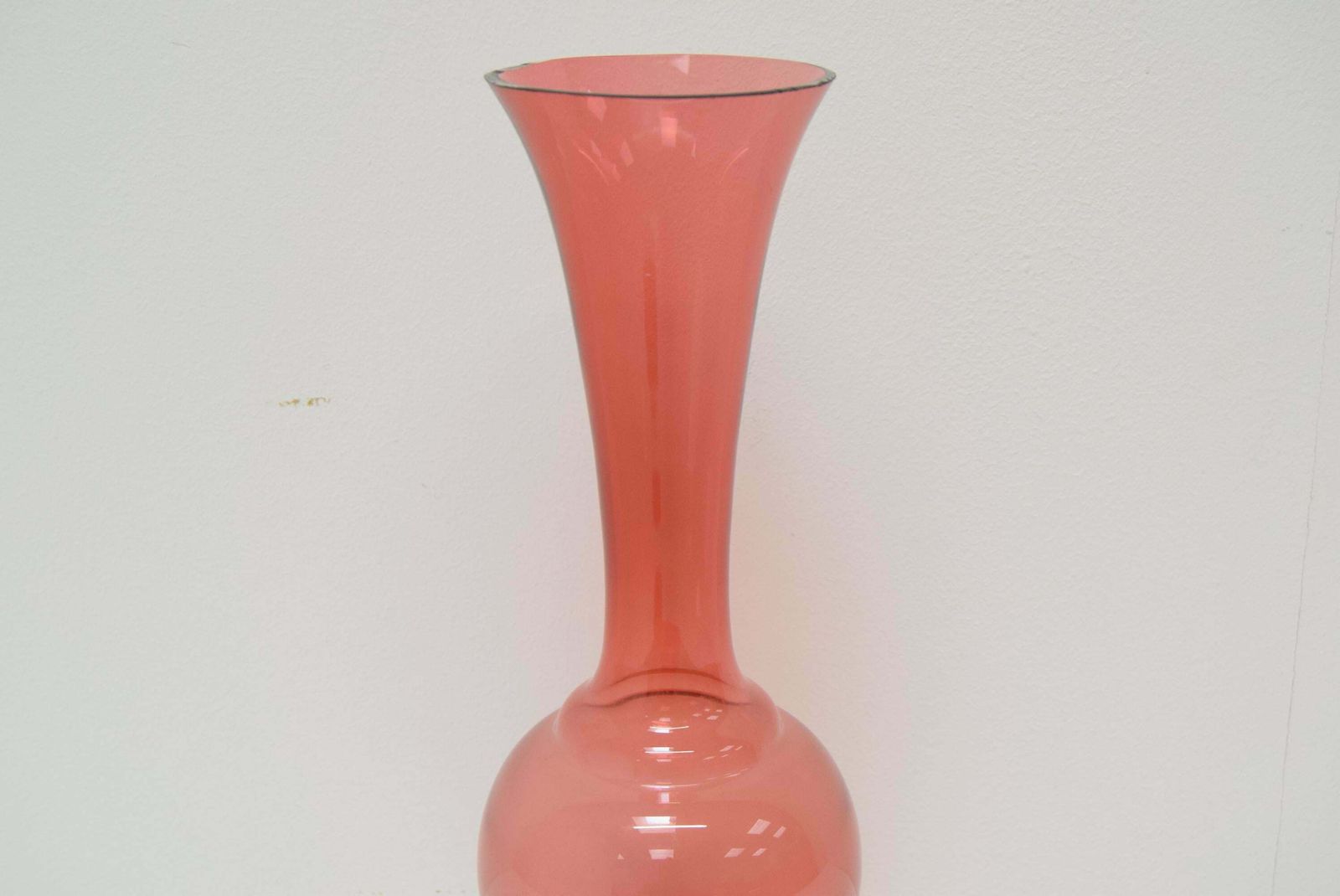 Art Czech Glass Vase, By Glasswork Novy Bor, 1950s photo vintage