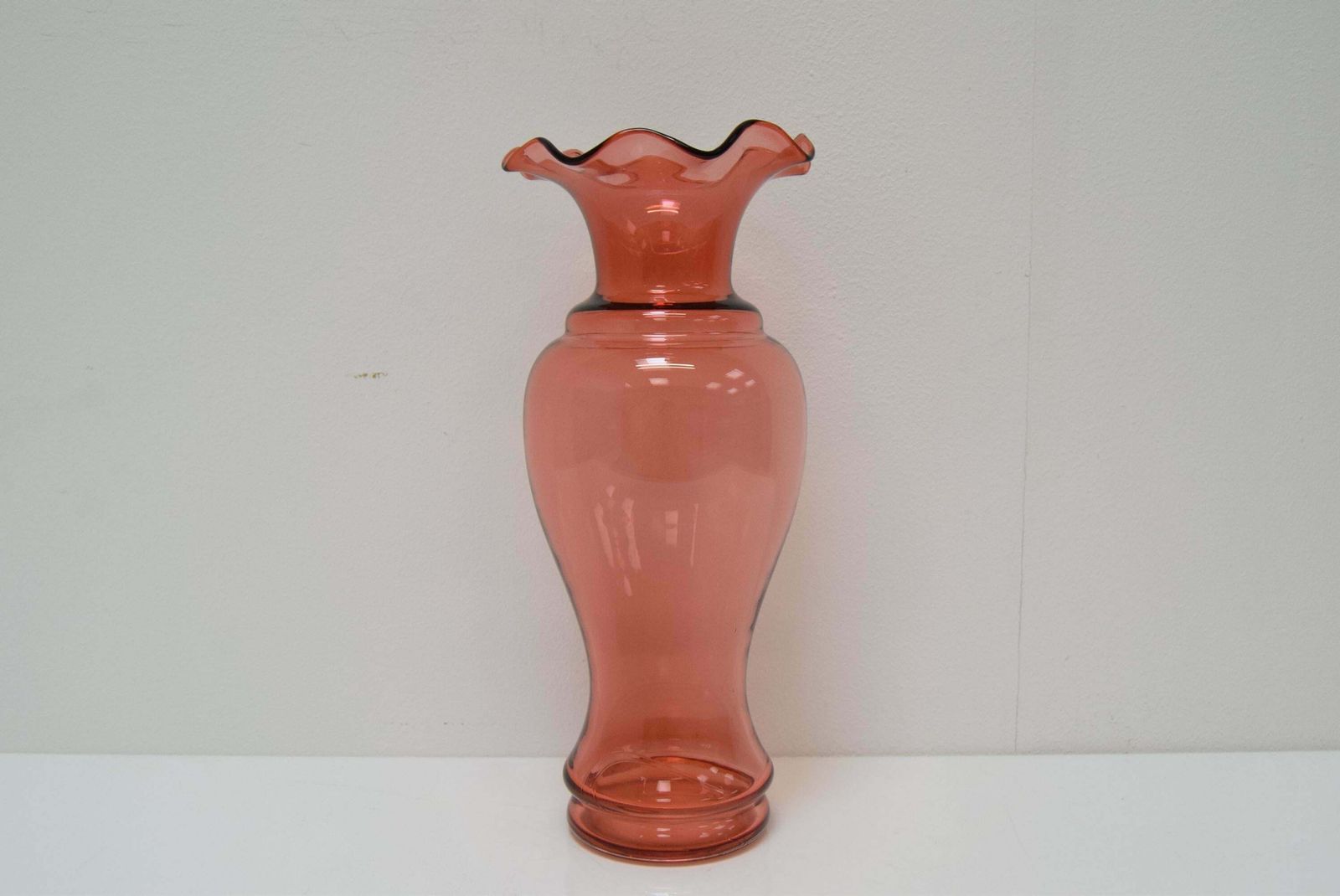 Art Czech Glass Vase, By Glasswork Novy Bor, 1950s photo furniture