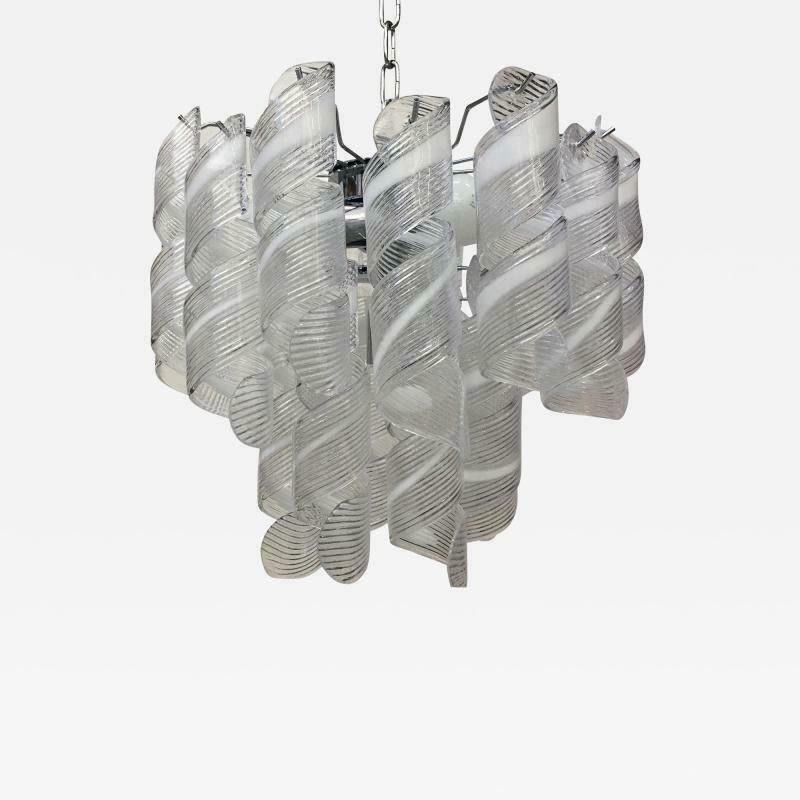 Impressive Murano Glass Sputnik Chandelier Virgola Like Mazzega Zuccheri Venini Barovier Style